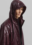 Risbury Glossed Hooded Jacket - Dark Plum