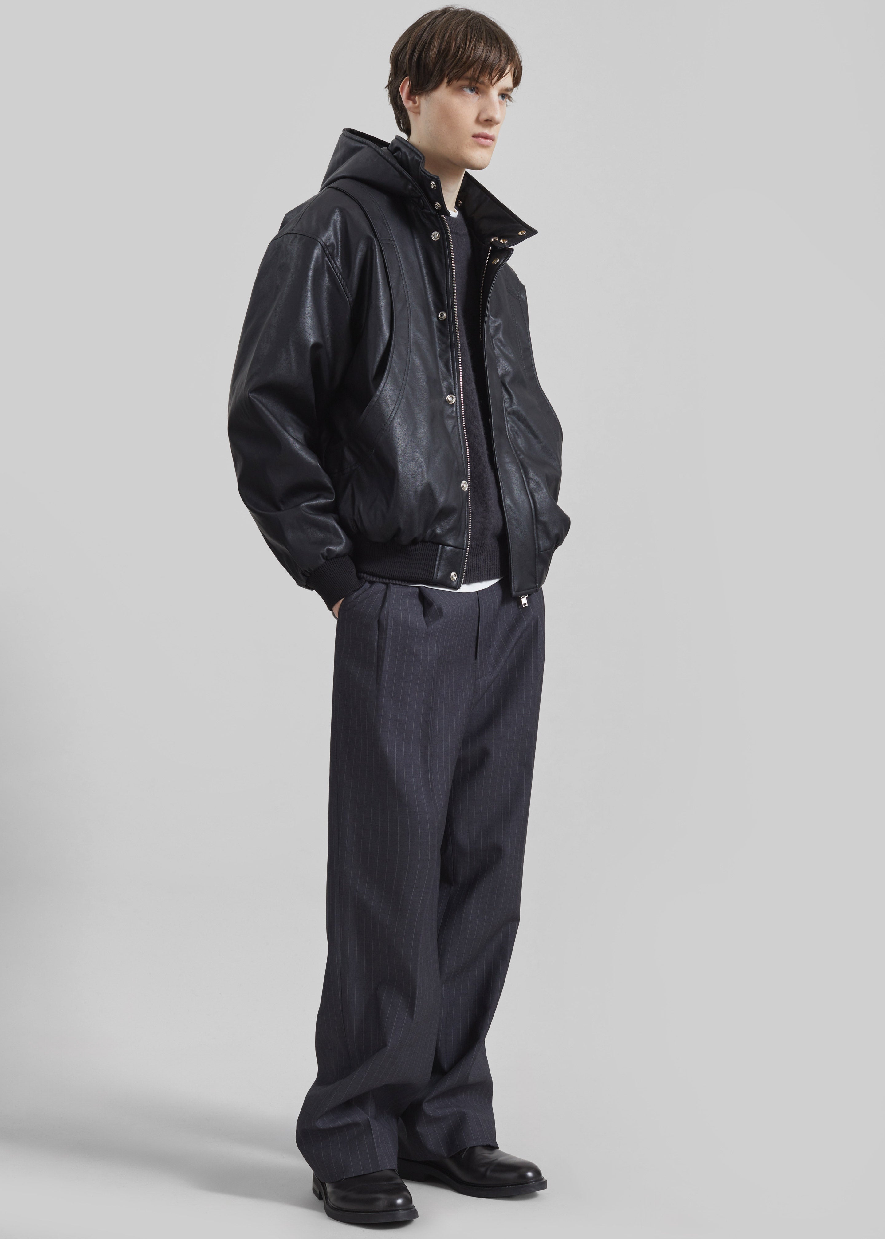 Risor Faux Leather Jacket - Black - 3