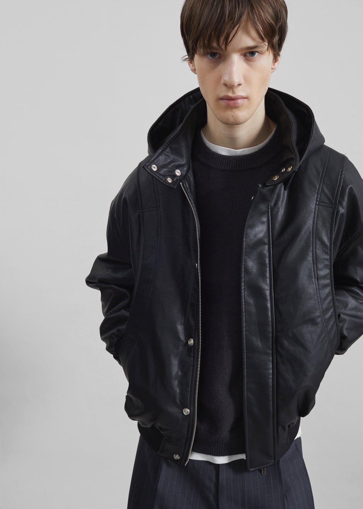 Risor Faux Leather Jacket - Black - 1