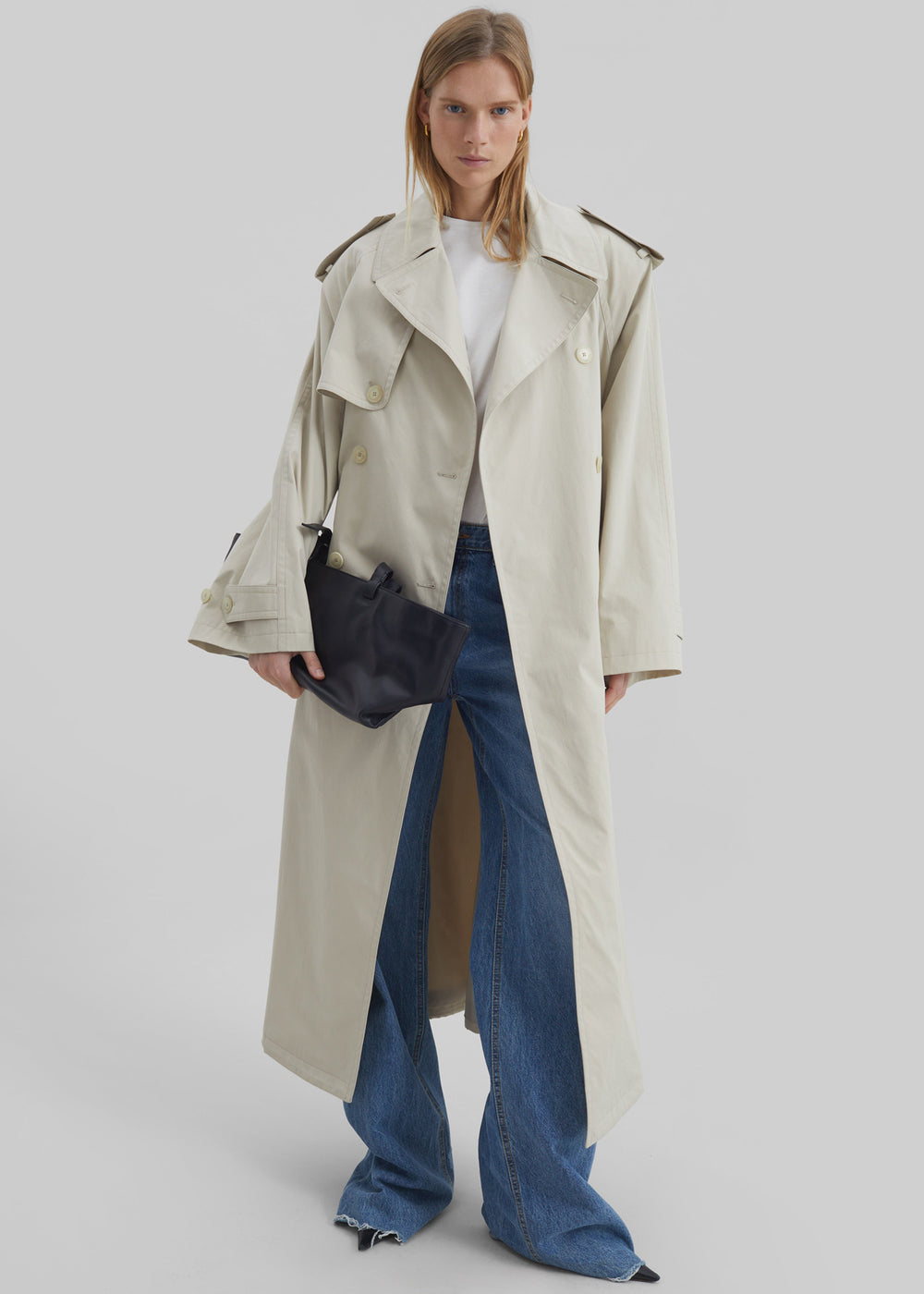 Riva Cotton Trench Coat - Light Beige