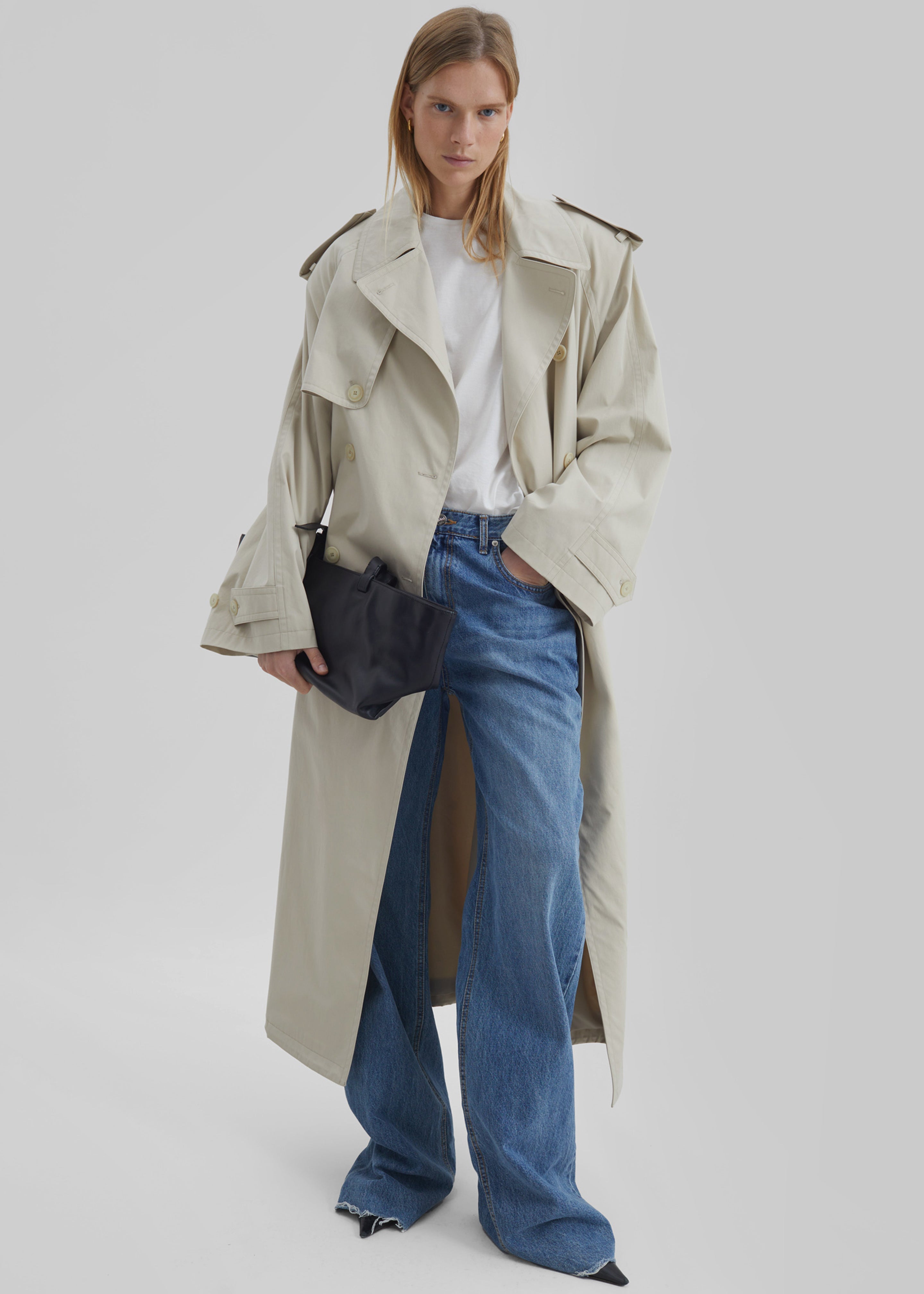 Riva Cotton Trench Coat - Light Beige - 5