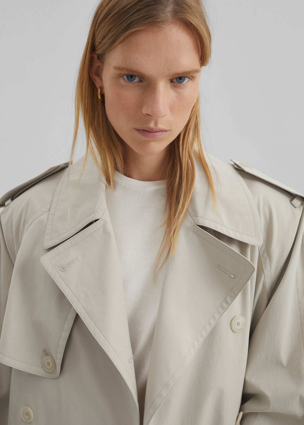 Riva Cotton Trench Coat - Light Beige - 3