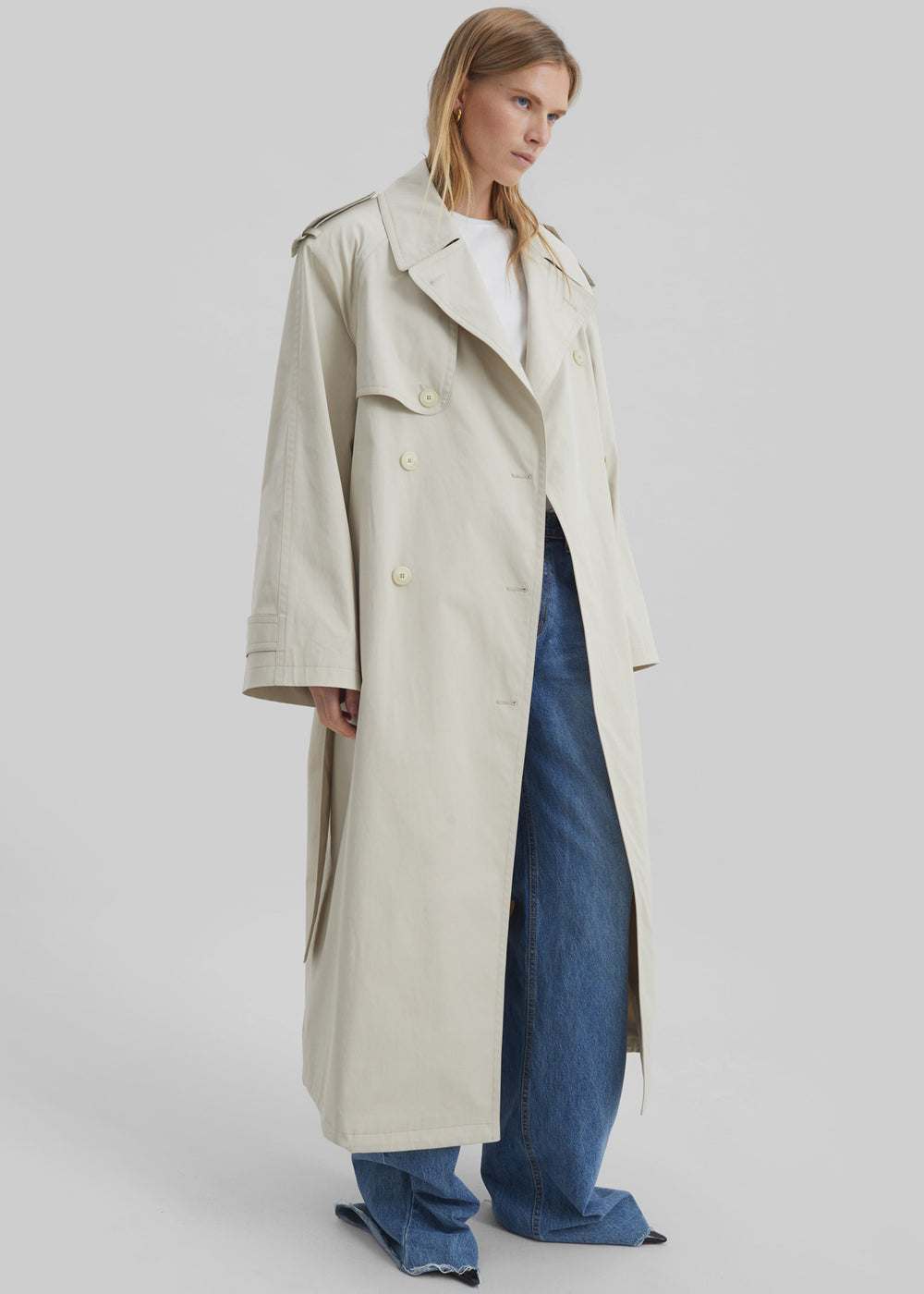 Riva Cotton Trench Coat - Light Beige - 1