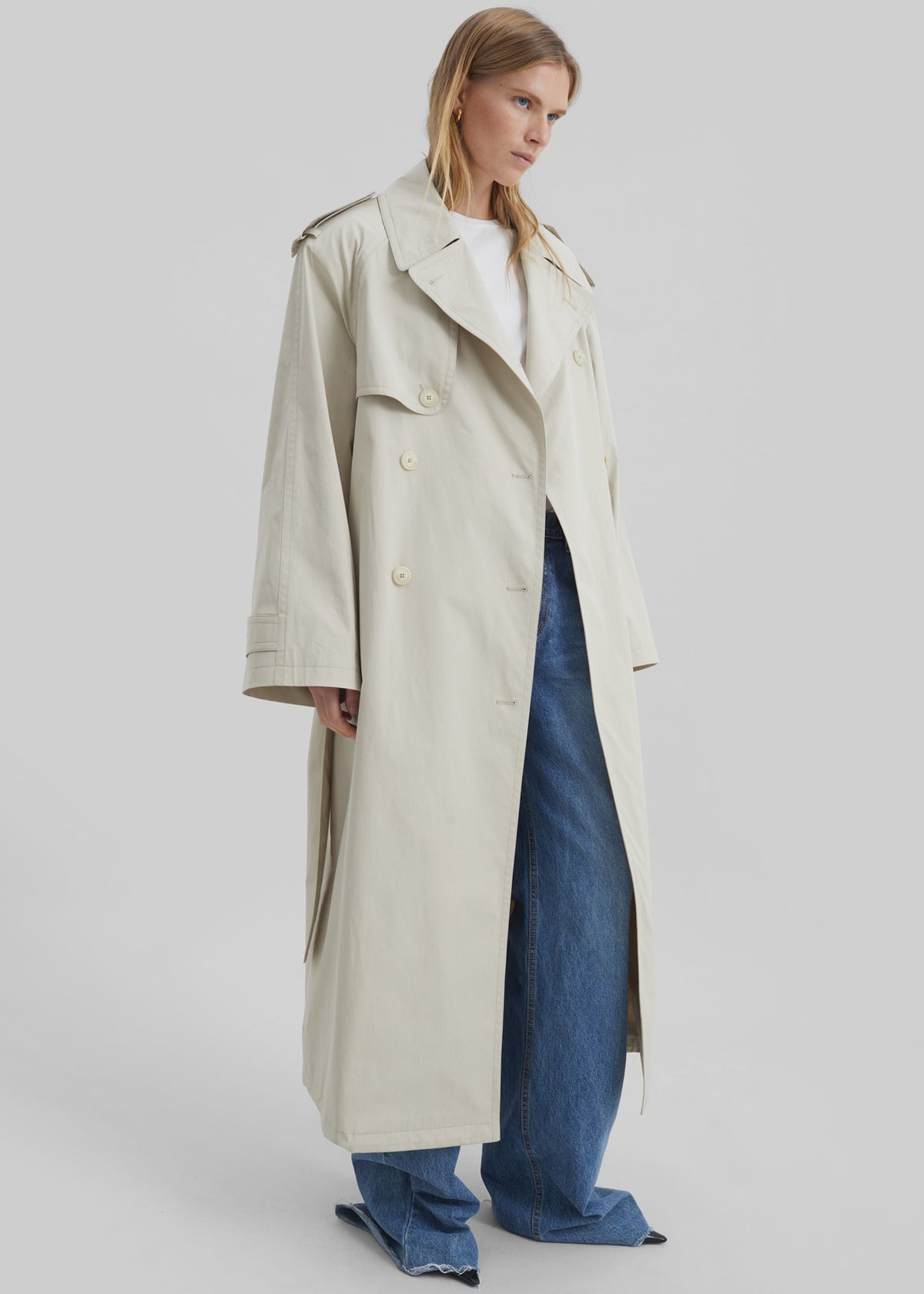 Riva Cotton Trench Coat - Light Beige - 2