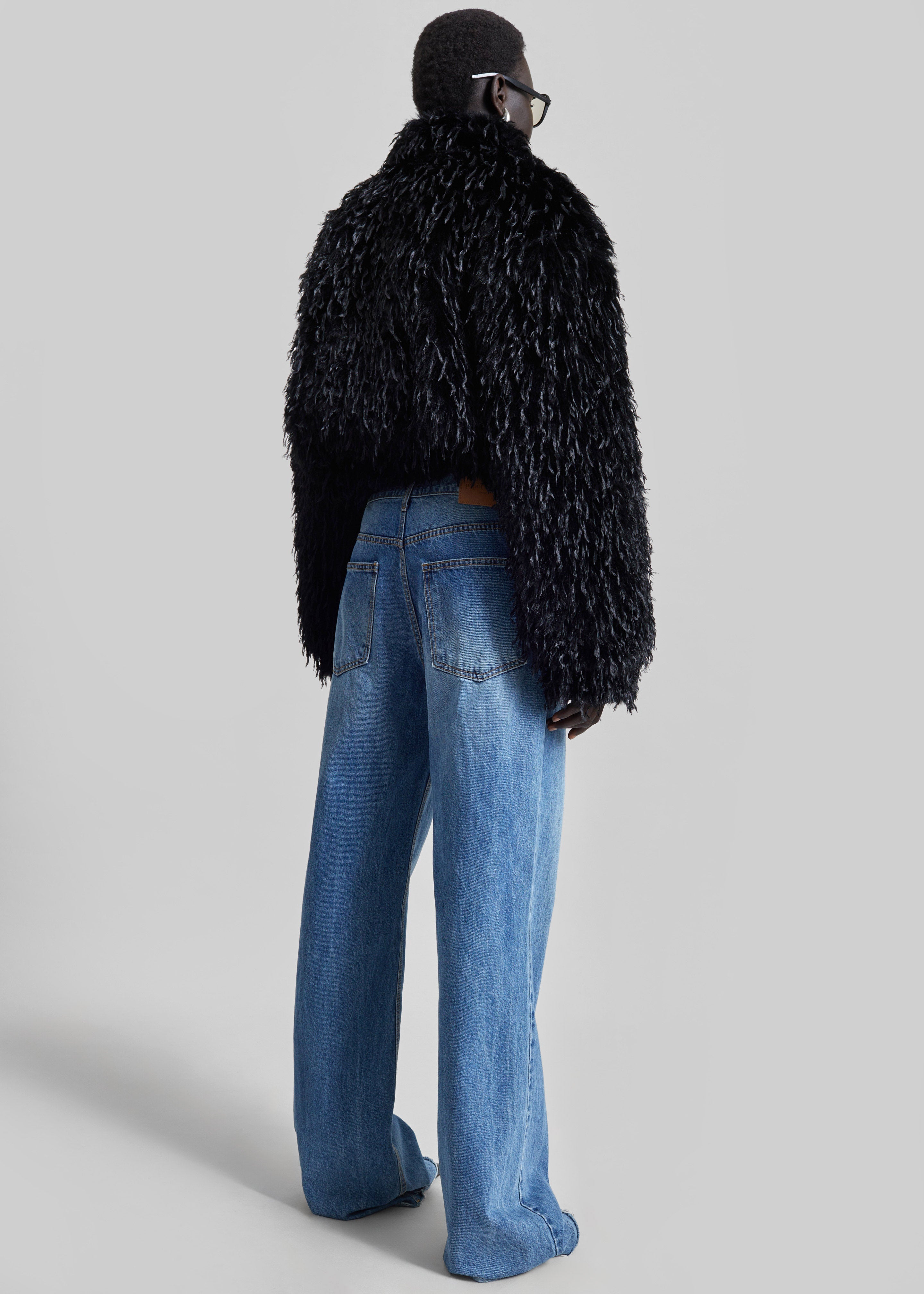 Rivee Faux Fur Pullover - Black - 8
