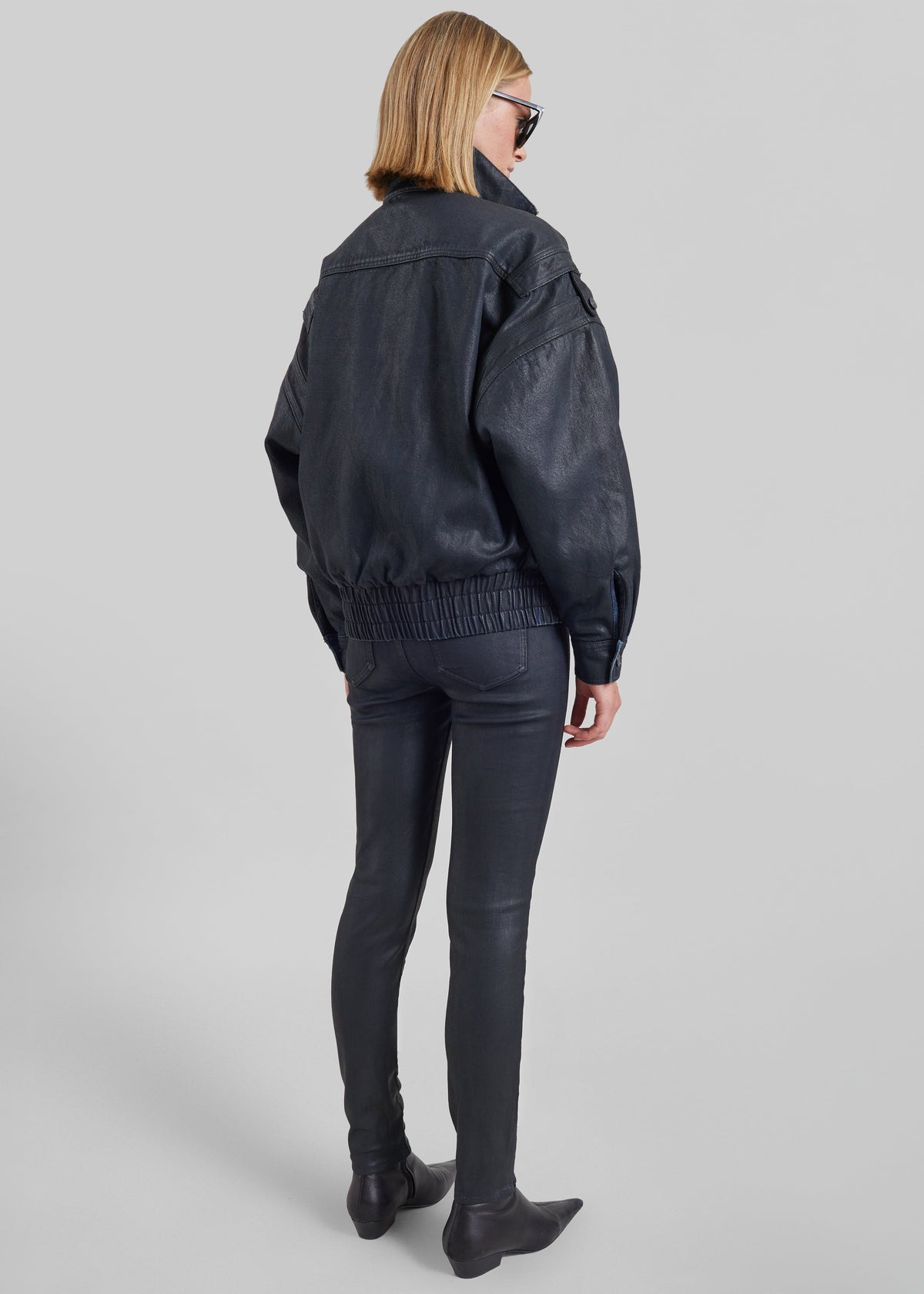 Jeans slim Riven con finitura spalmata - Nero