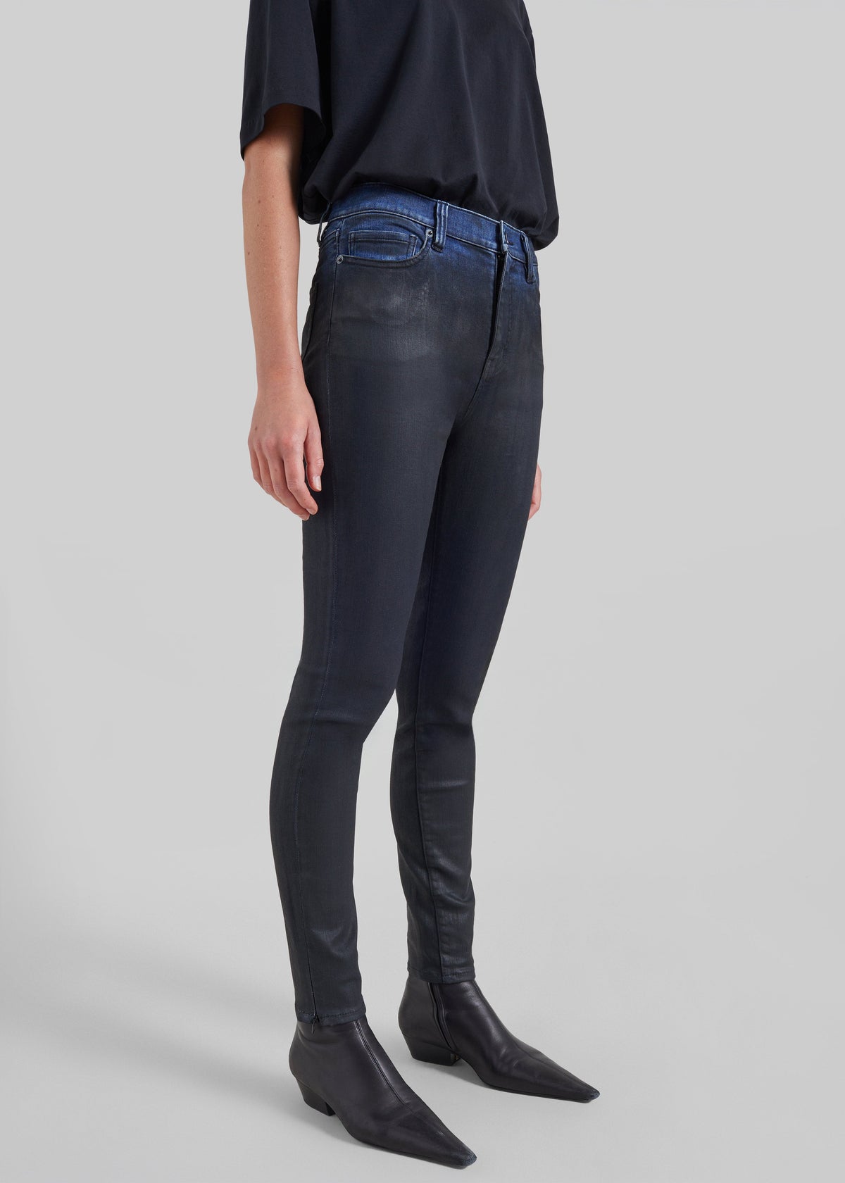 Jeans slim Riven con finitura spalmata - Nero