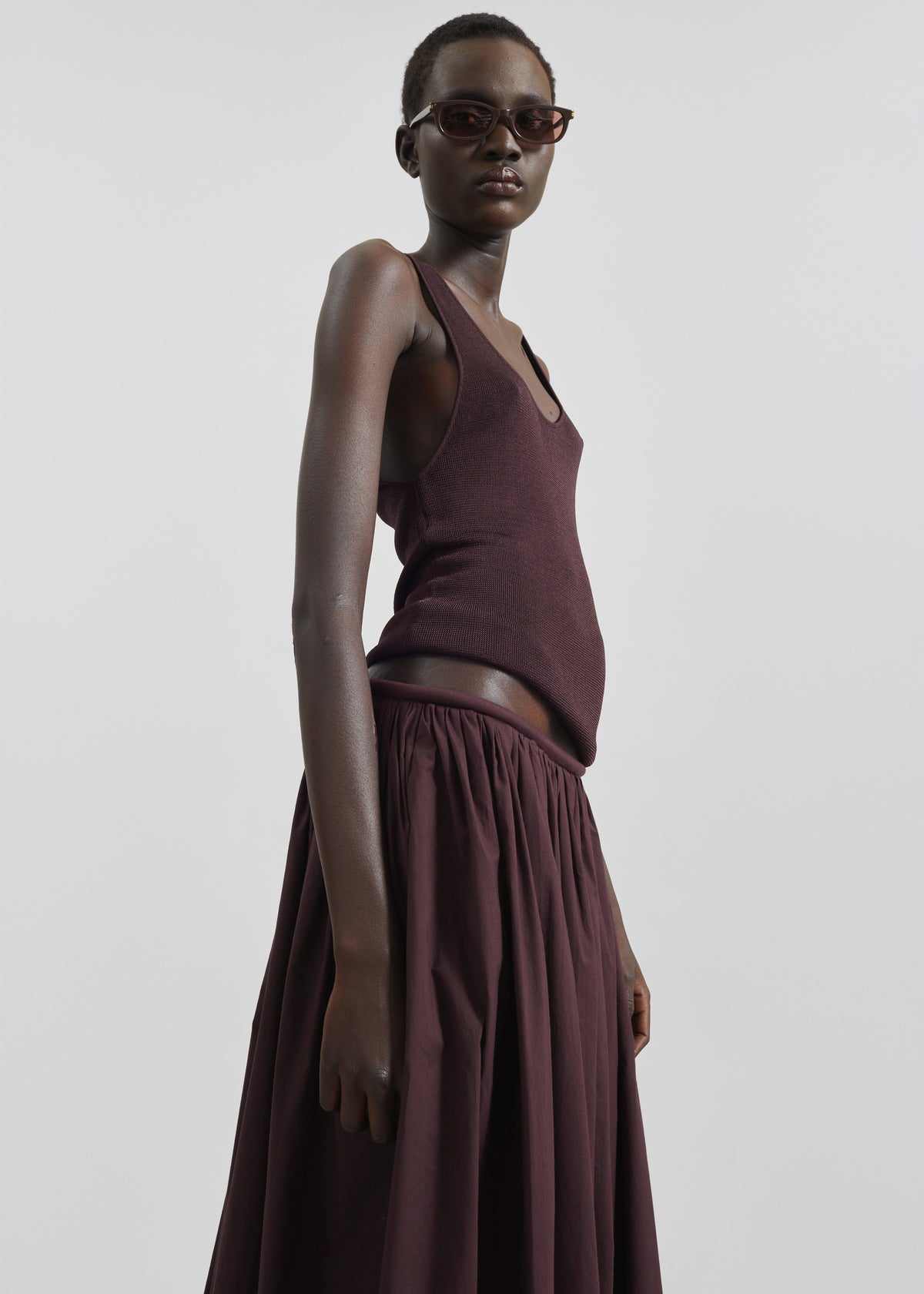 Rivo Knit Tank Top - Burgundy - 9