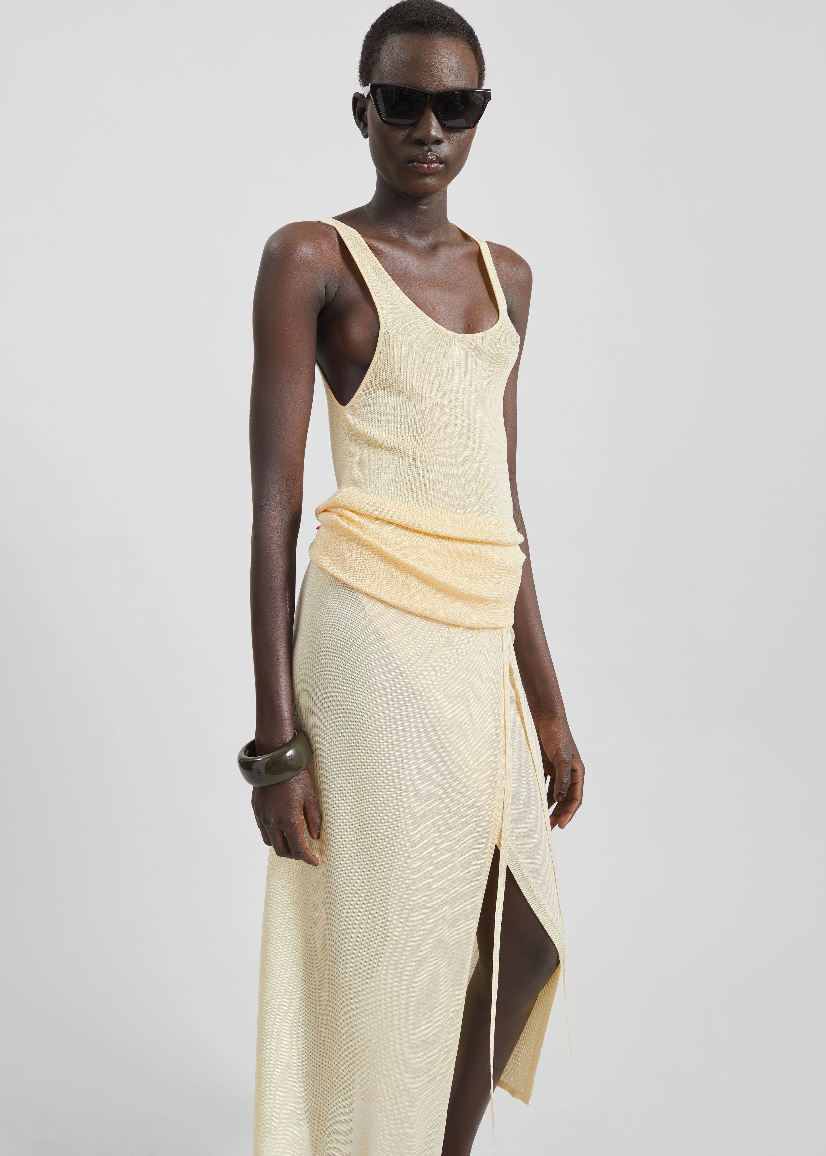 Rivo Knit Tank Top - Pale Yellow - 4