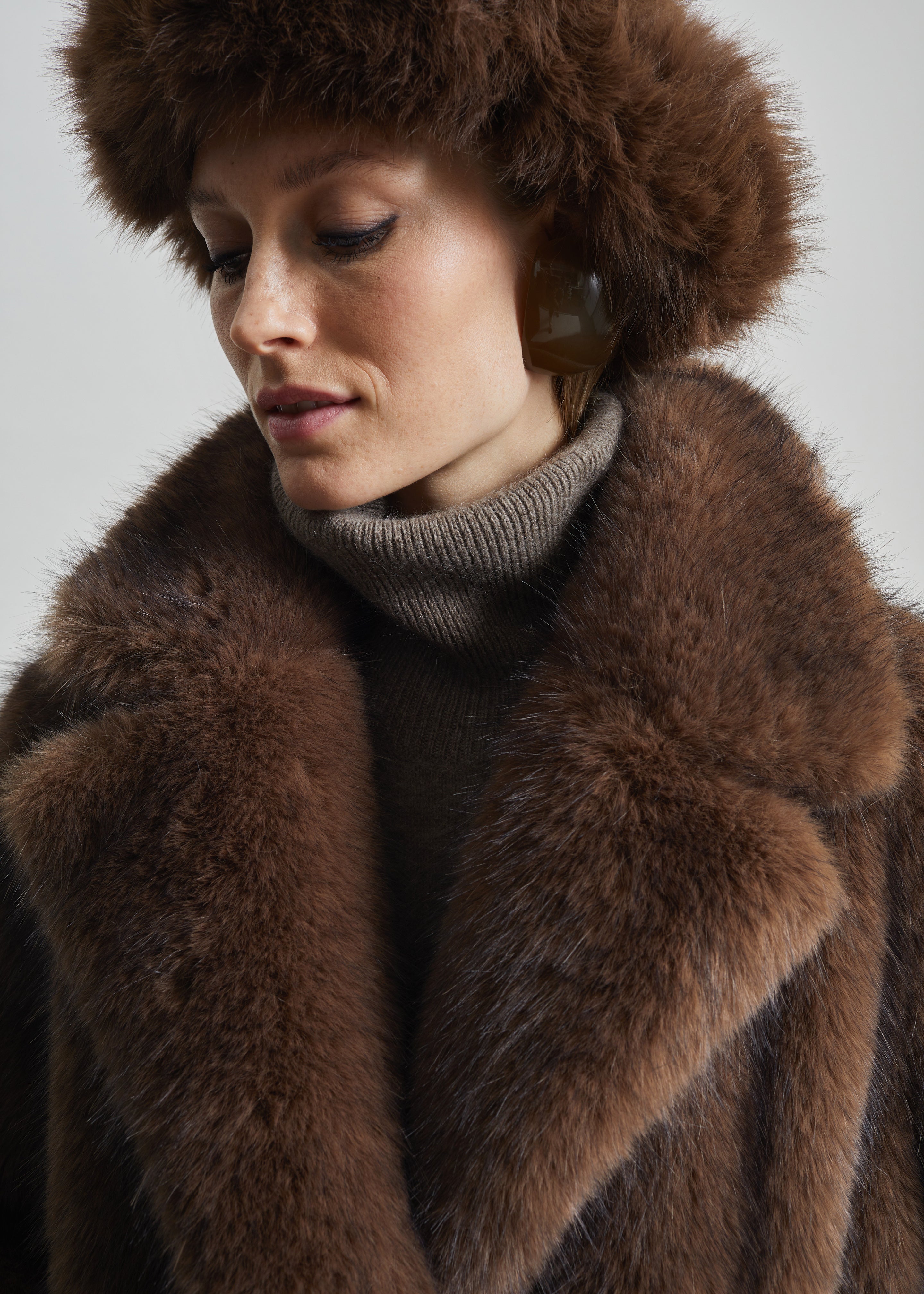 Chapka Roana en fausse fourrure - Marron - 2