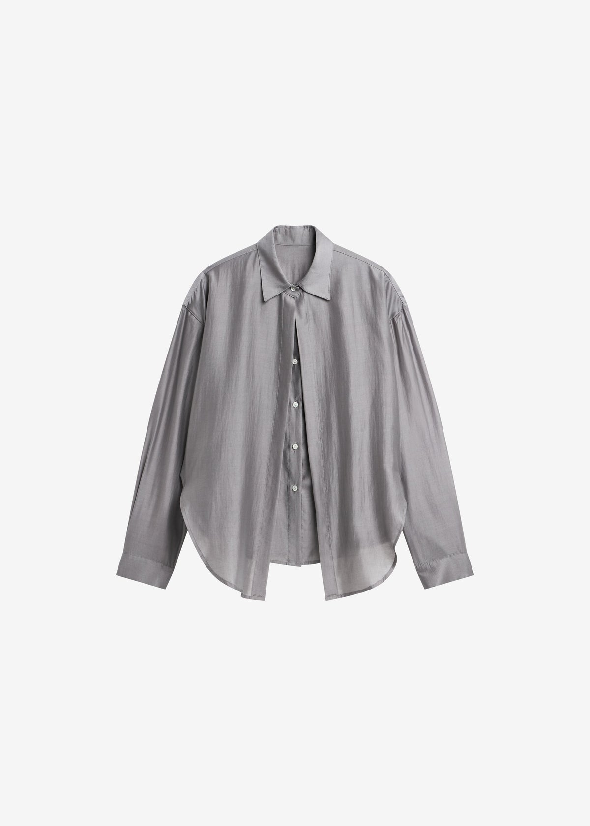 Roanne Fluid Double Shirt - Steel Grey - 6