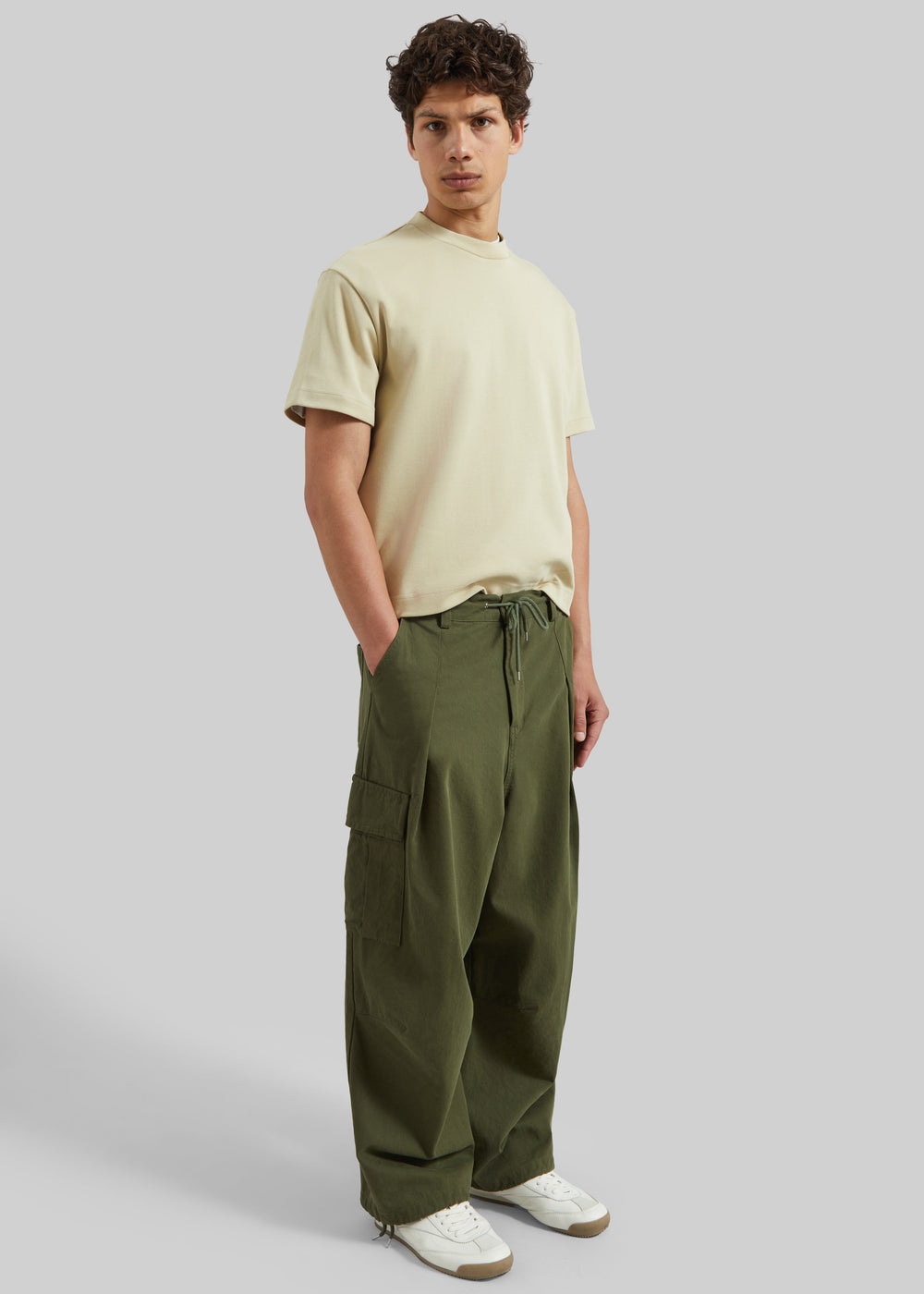 Pantalon cargo Robion à taille ajustable - Olive foncé - 1