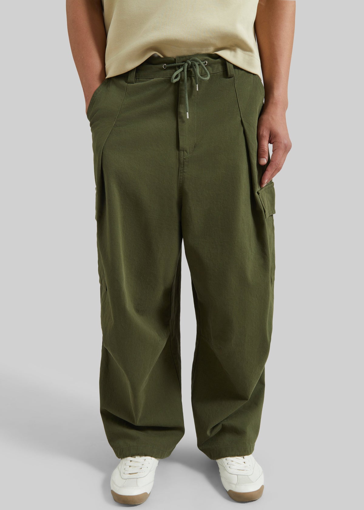 Robion Drawstring Cargo Pants - Dark Olive - 4