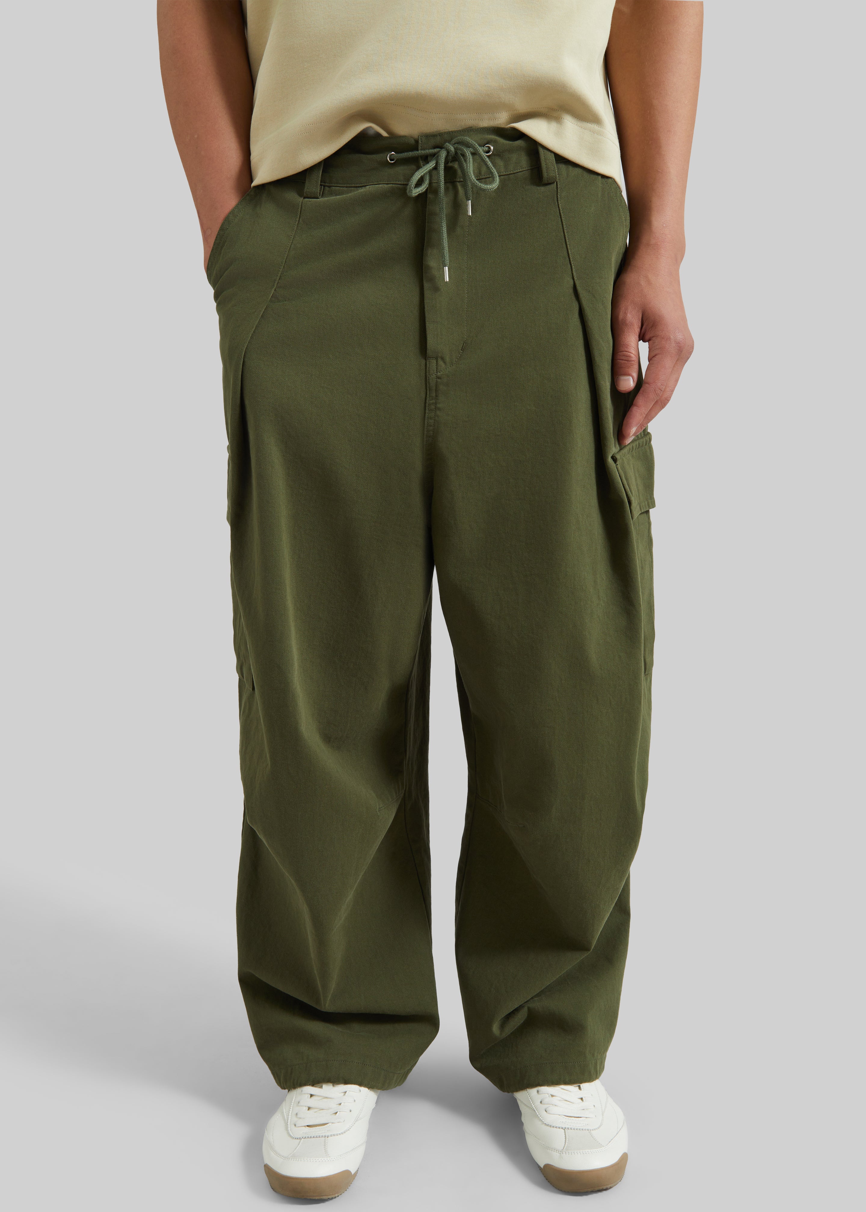 Robion Drawstring Cargo Pants - Dark Olive - 4
