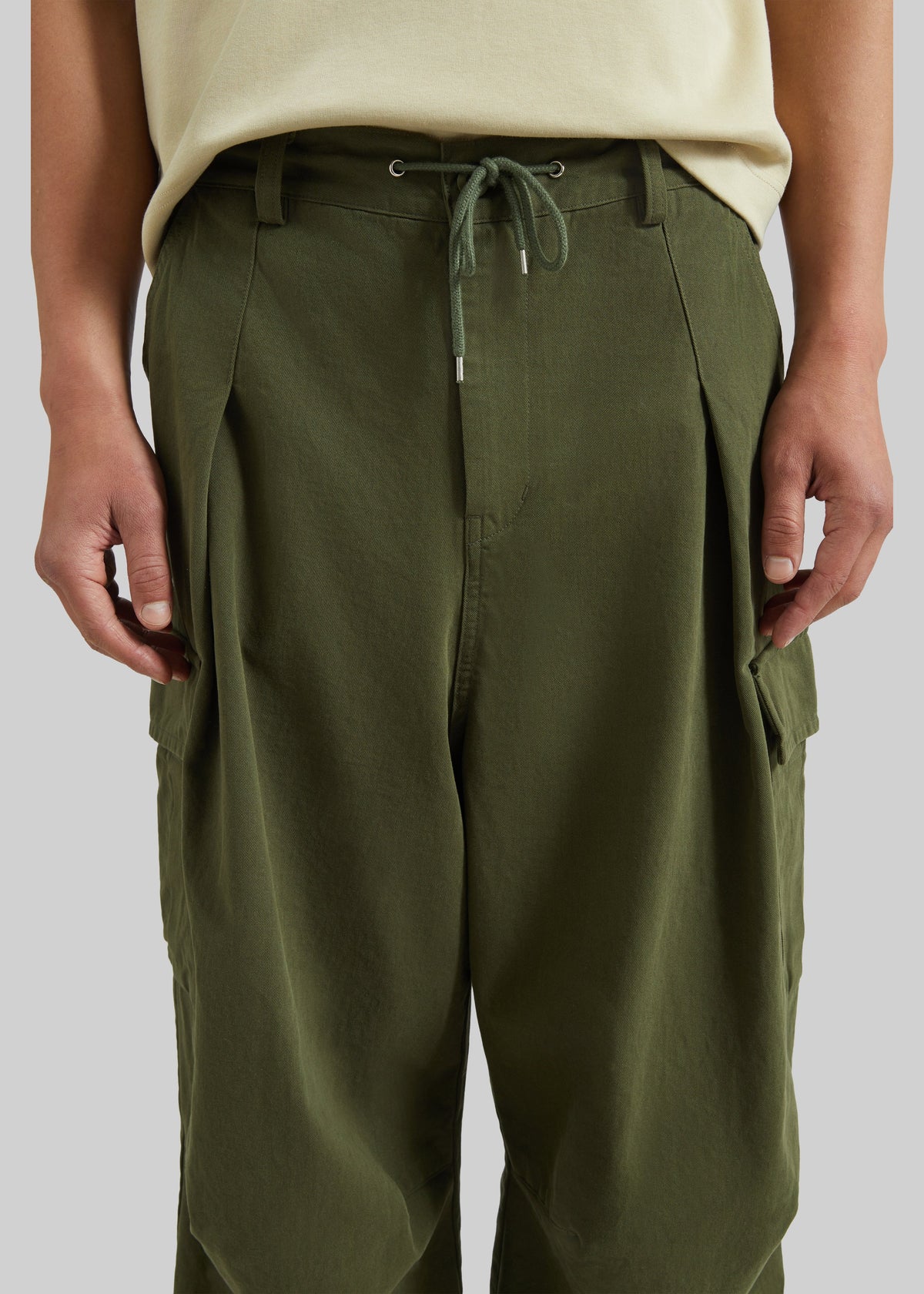 Robion Drawstring Cargo Pants - Dark Olive - 3