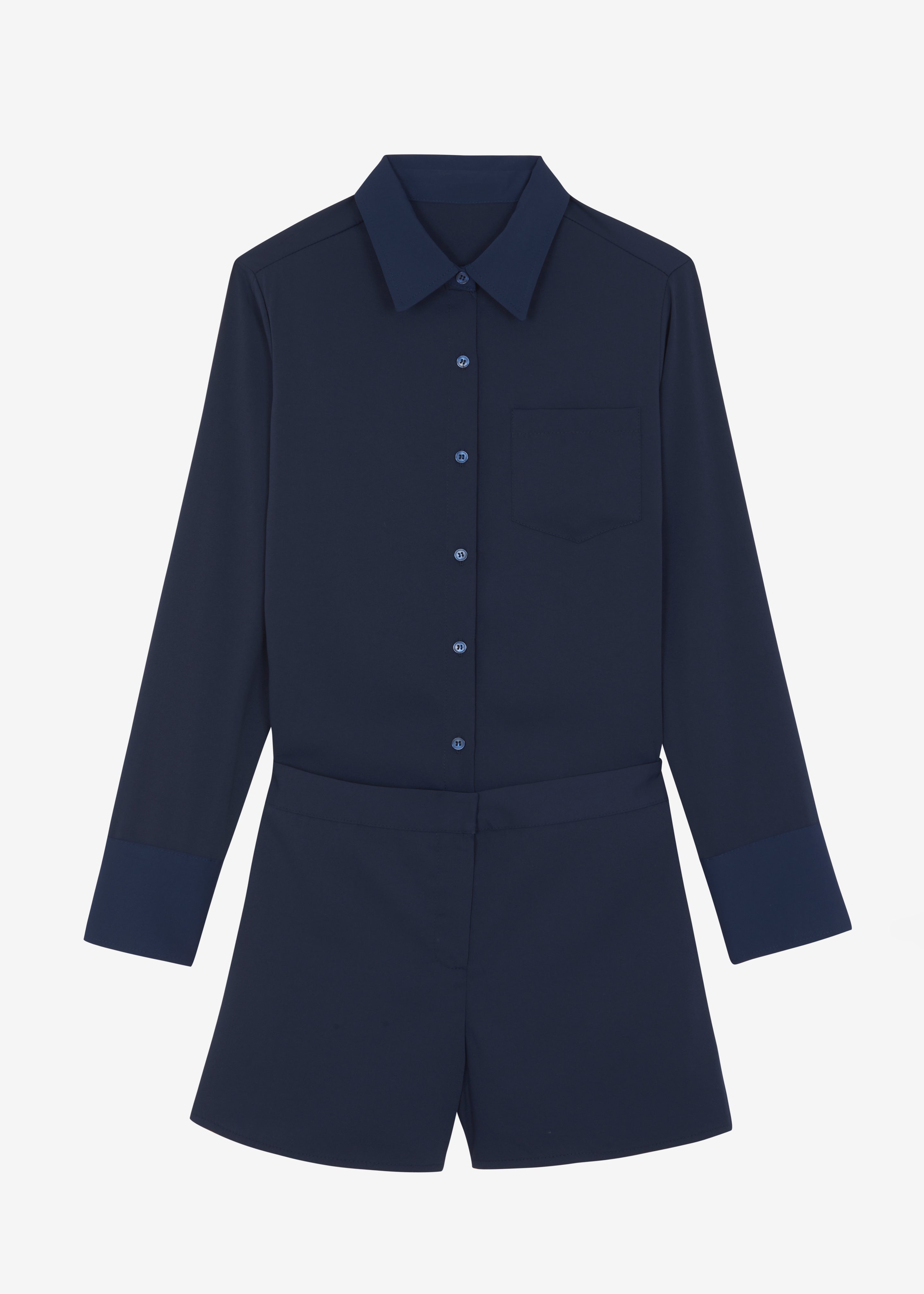 Robyn Button Up Romper - Navy - 9