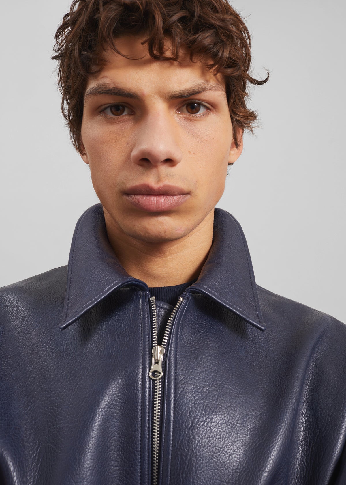 Rohan Faux Leather Jacket - Navy - 3