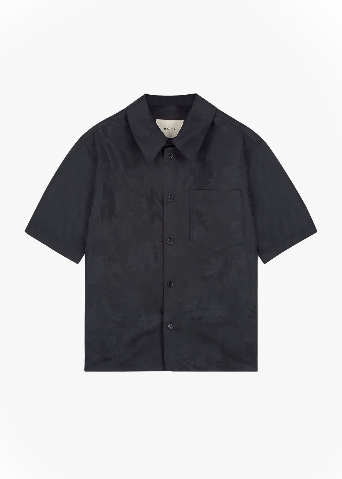 Róhe Floral Jacquard Shirt - Black Jacquard - 7