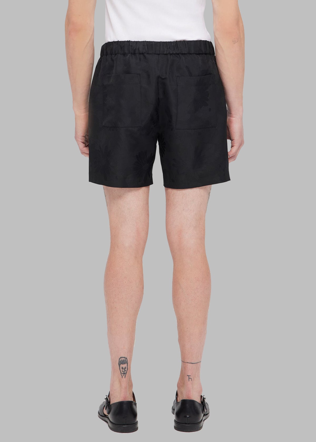 Róhe Floral Jacquard Shorts - Black Jacquard - 6