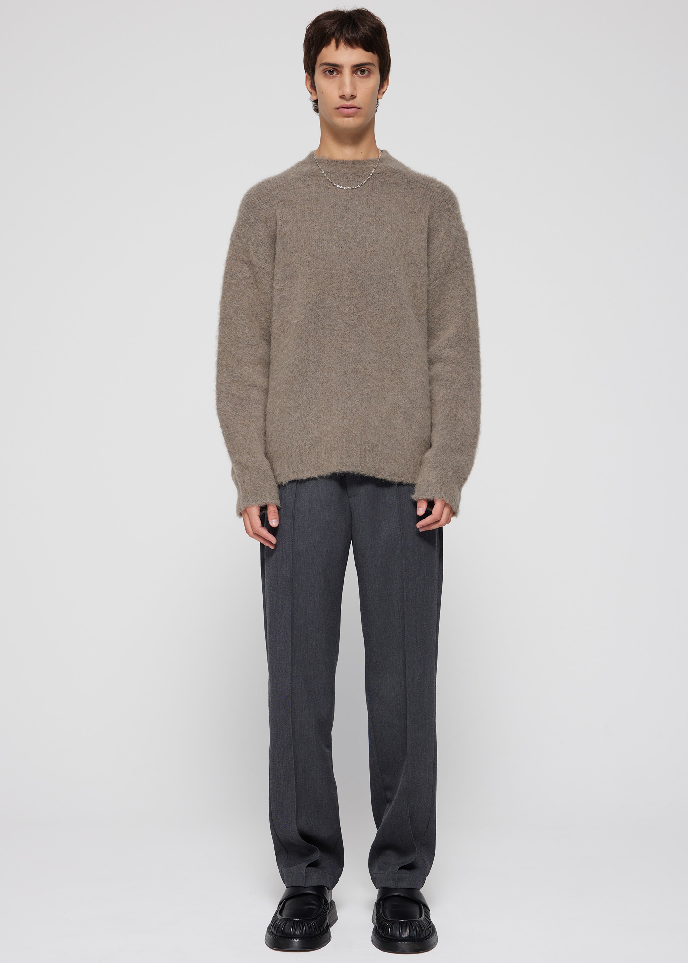 Róhe Tailored Wool Trousers - Grey Melange - 5