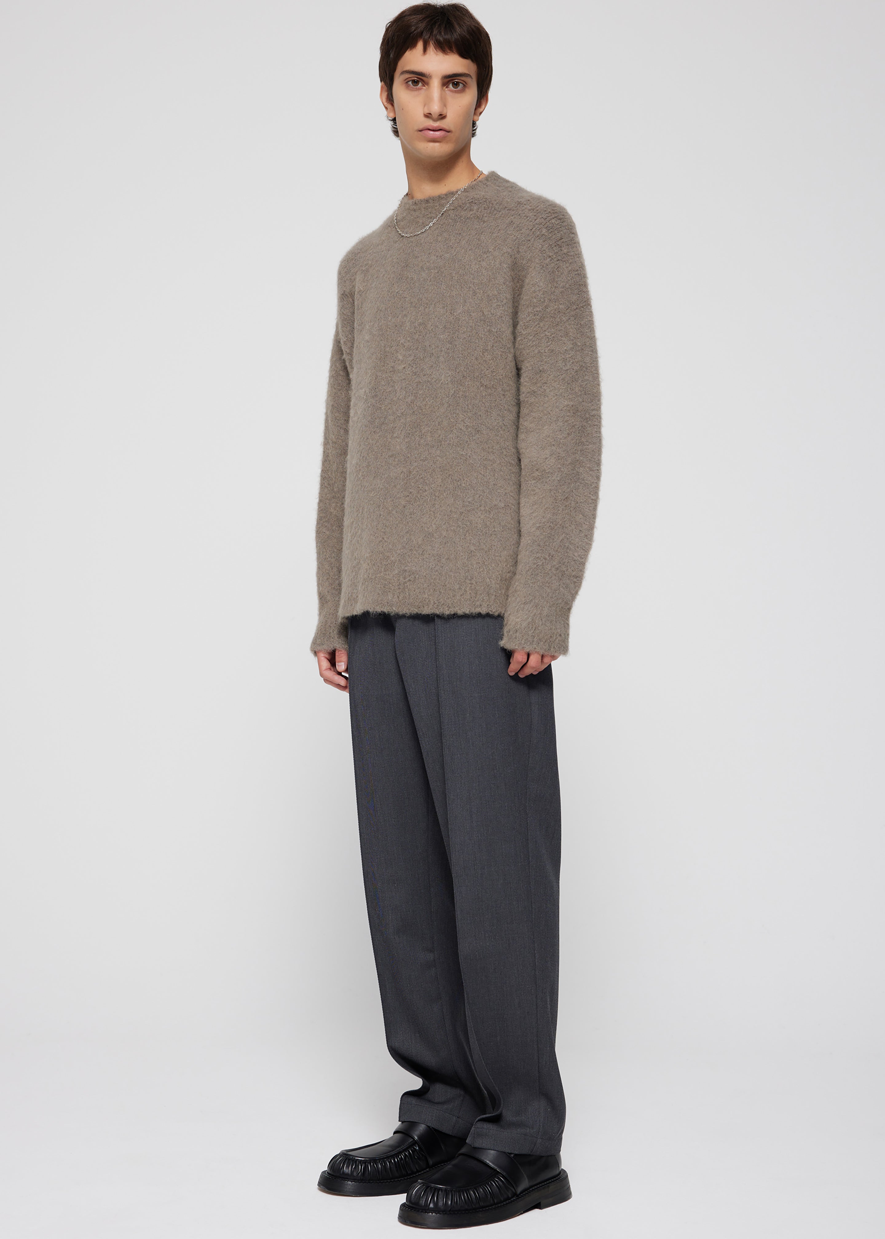 Róhe Tailored Wool Trousers - Grey Melange - 3