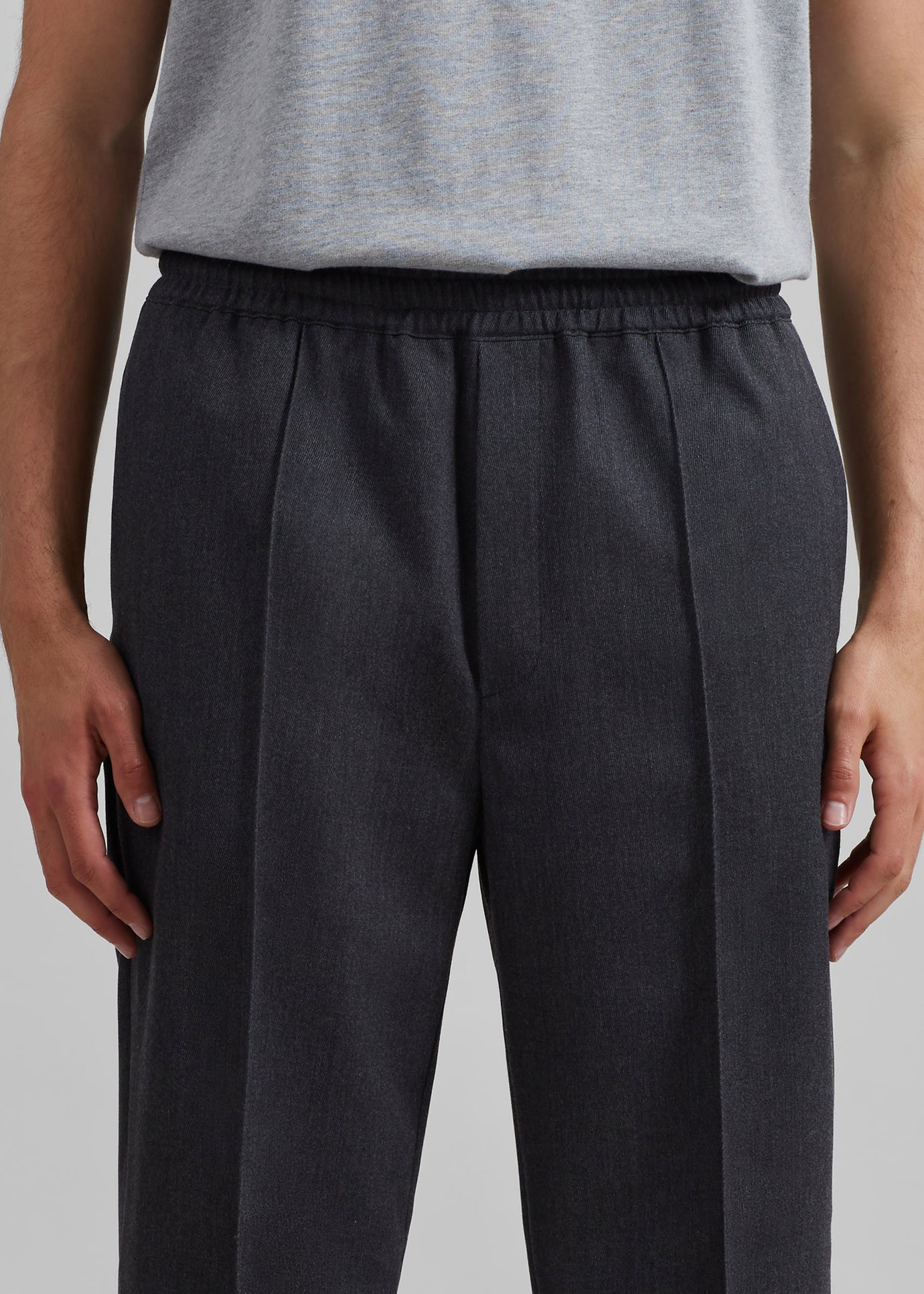 Róhe Tailored Wool Trousers - Grey Melange - 1