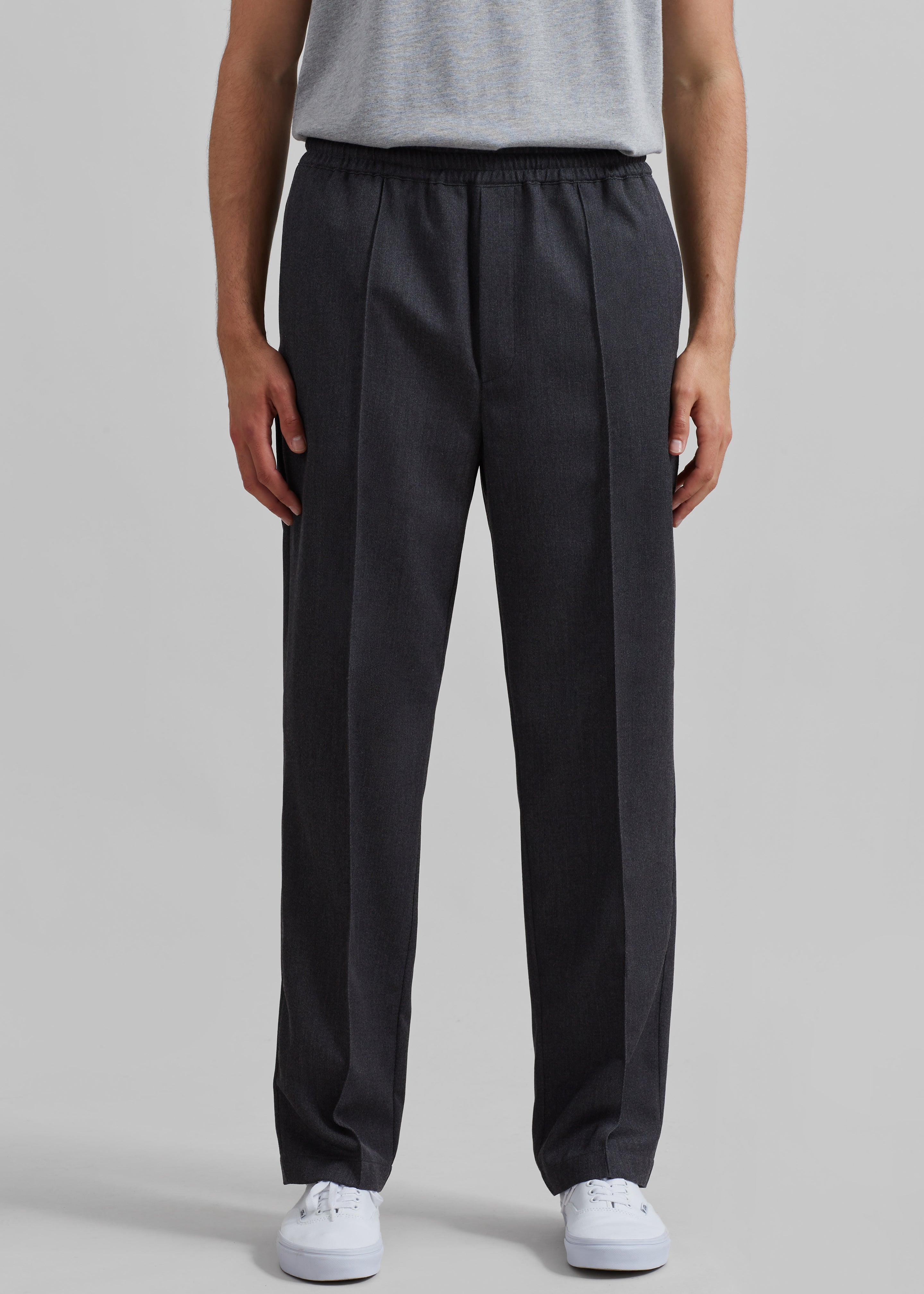 Róhe Tailored Wool Trousers - Grey Melange - 1