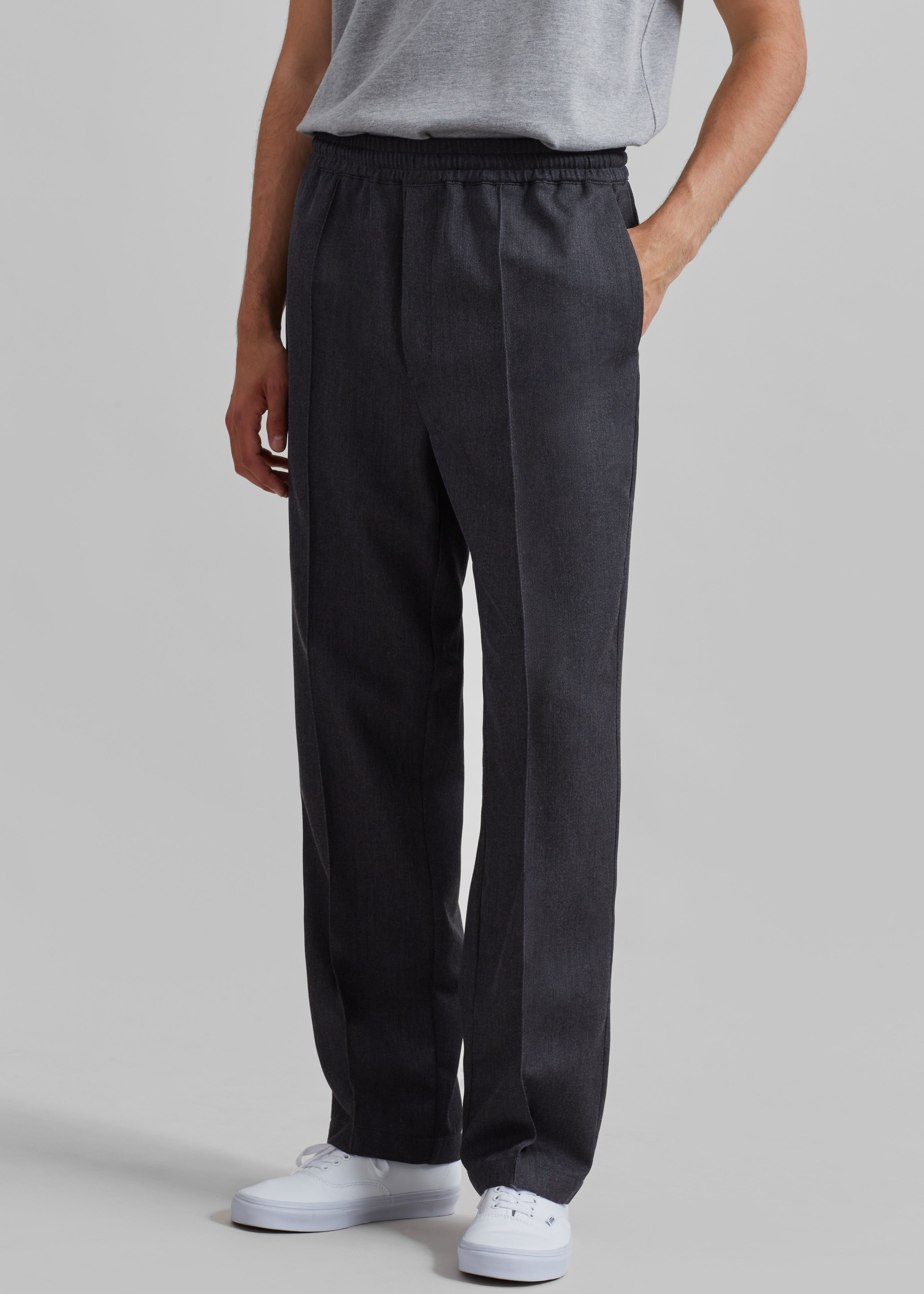 Róhe Tailored Wool Trousers - Grey Melange - 6