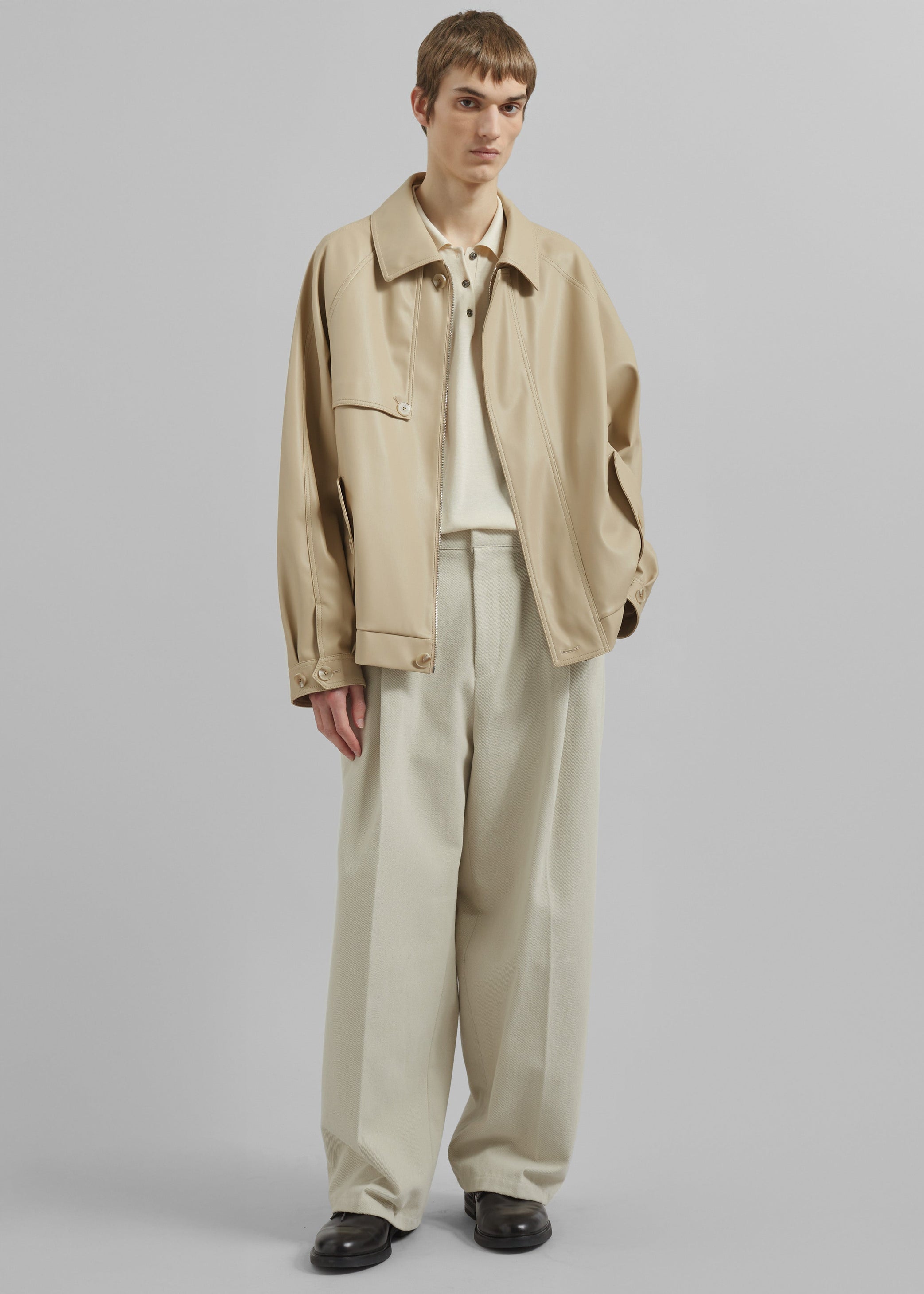 Shop the look image for Roisin Faux Leather Jacket - Beige