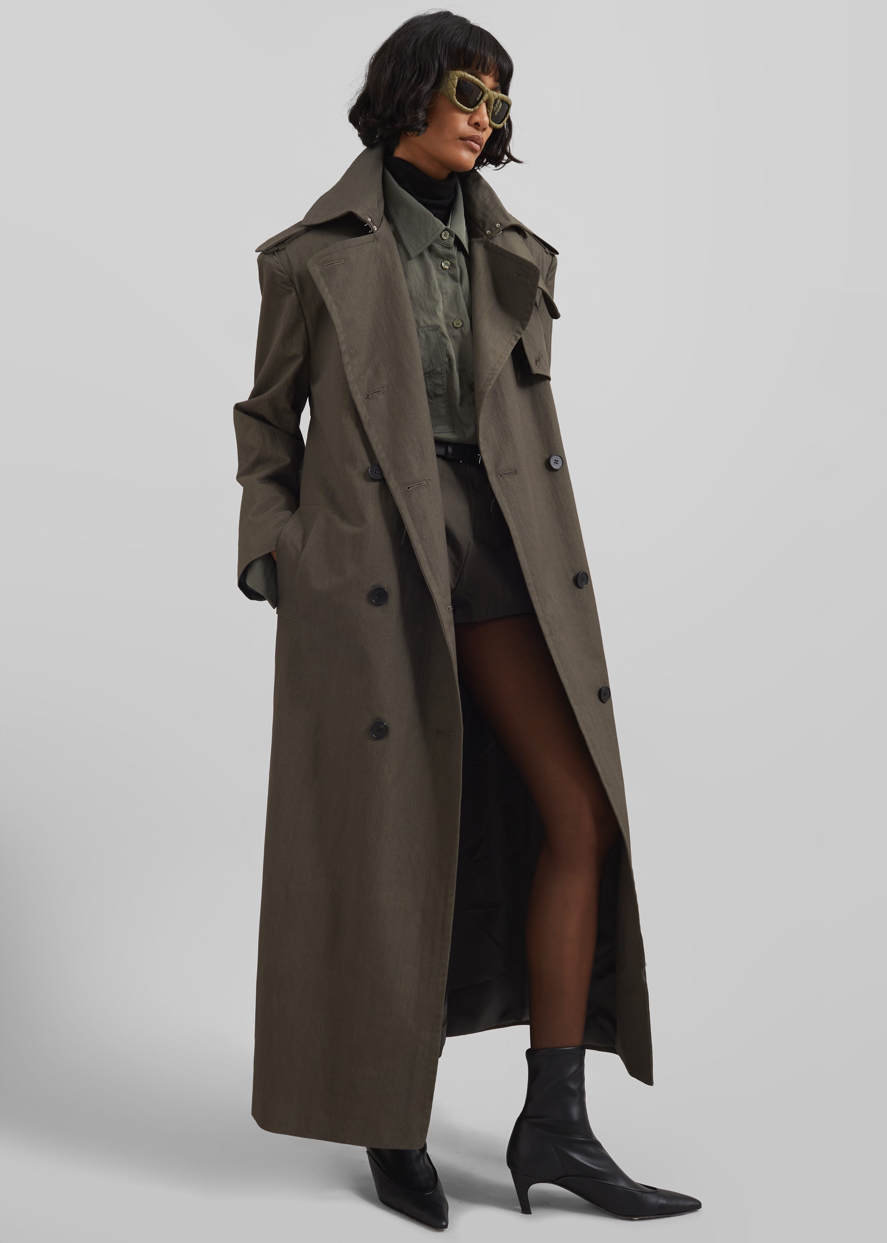 Rolen Trench Coat - Dark Olive - 5