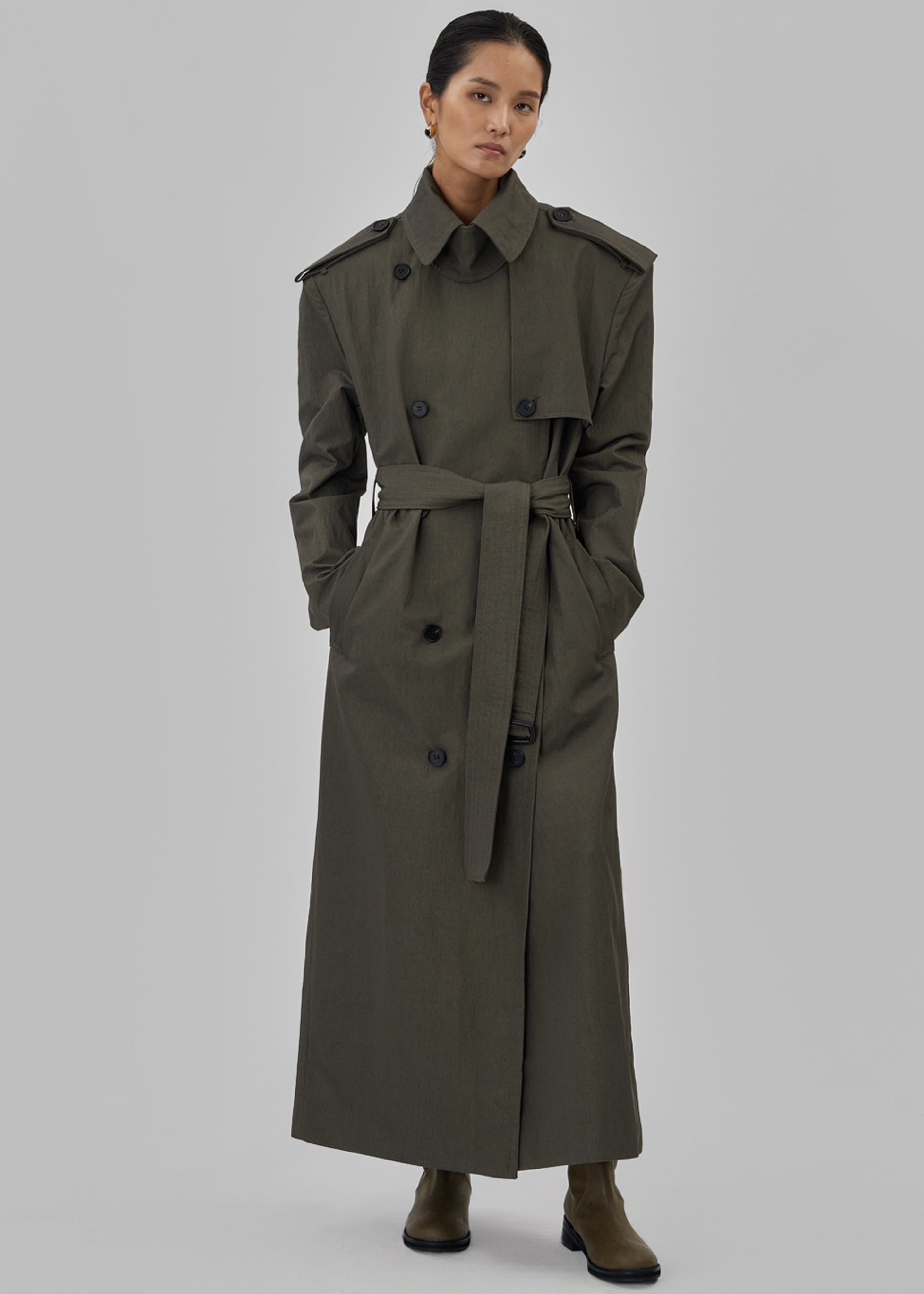 Rolen Trench Coat - Dark Olive - 6