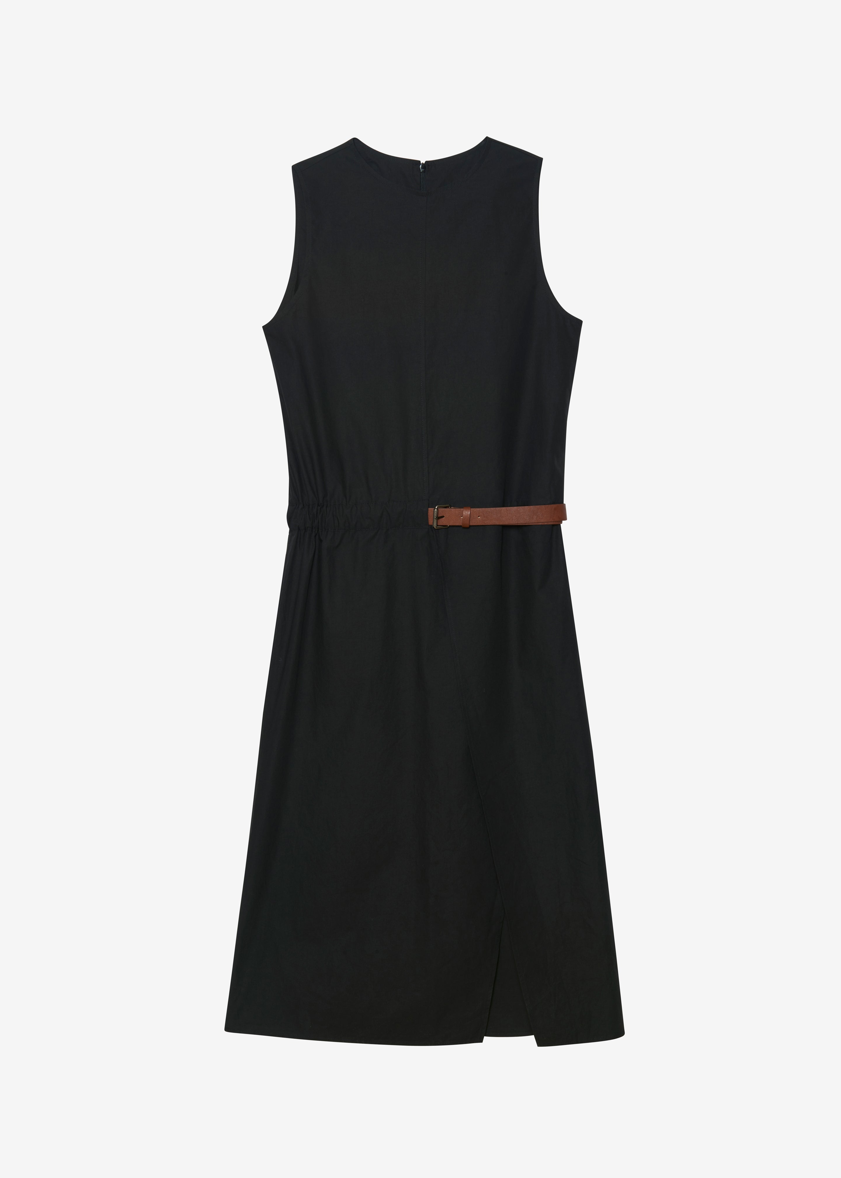 Romy Belted Midi Dress - Black - 9