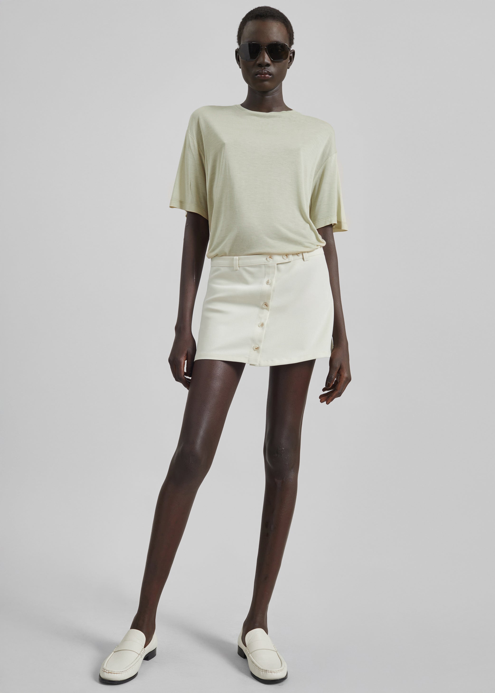 Shop the look image for Ronne Mini Skirt - Cream
