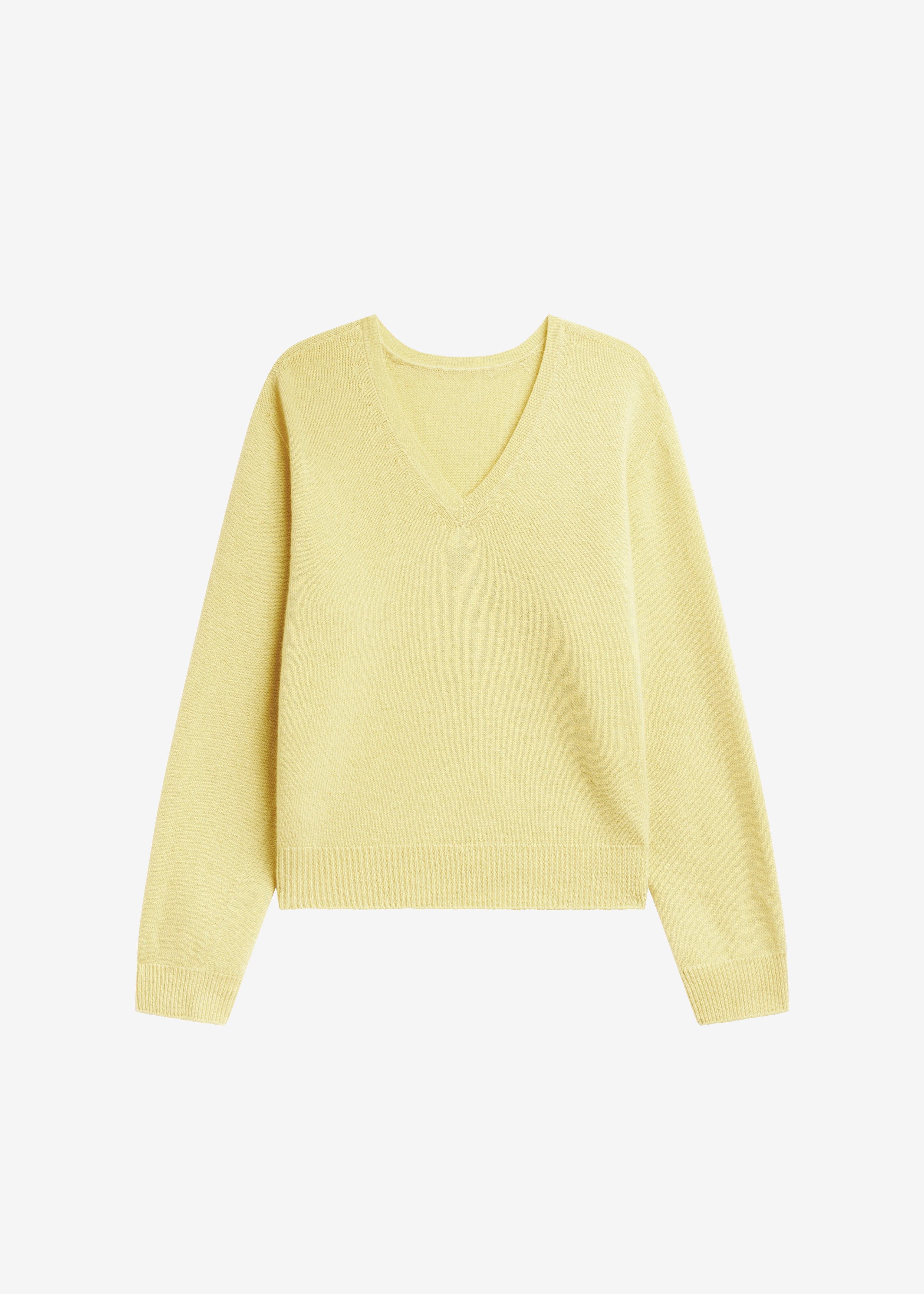 Ronse V-Neck Wool Sweater - Yellow - 10