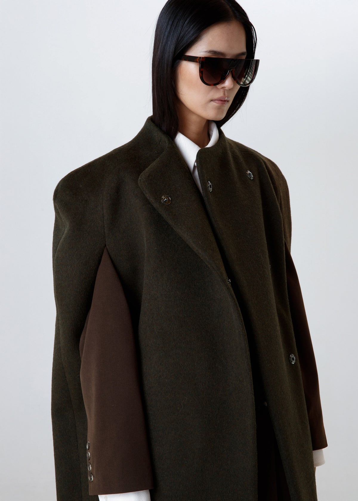 Roslev Cape Coat - Olive - 5