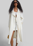 Rosora Sheer Fluid Trench Coat - Cream
