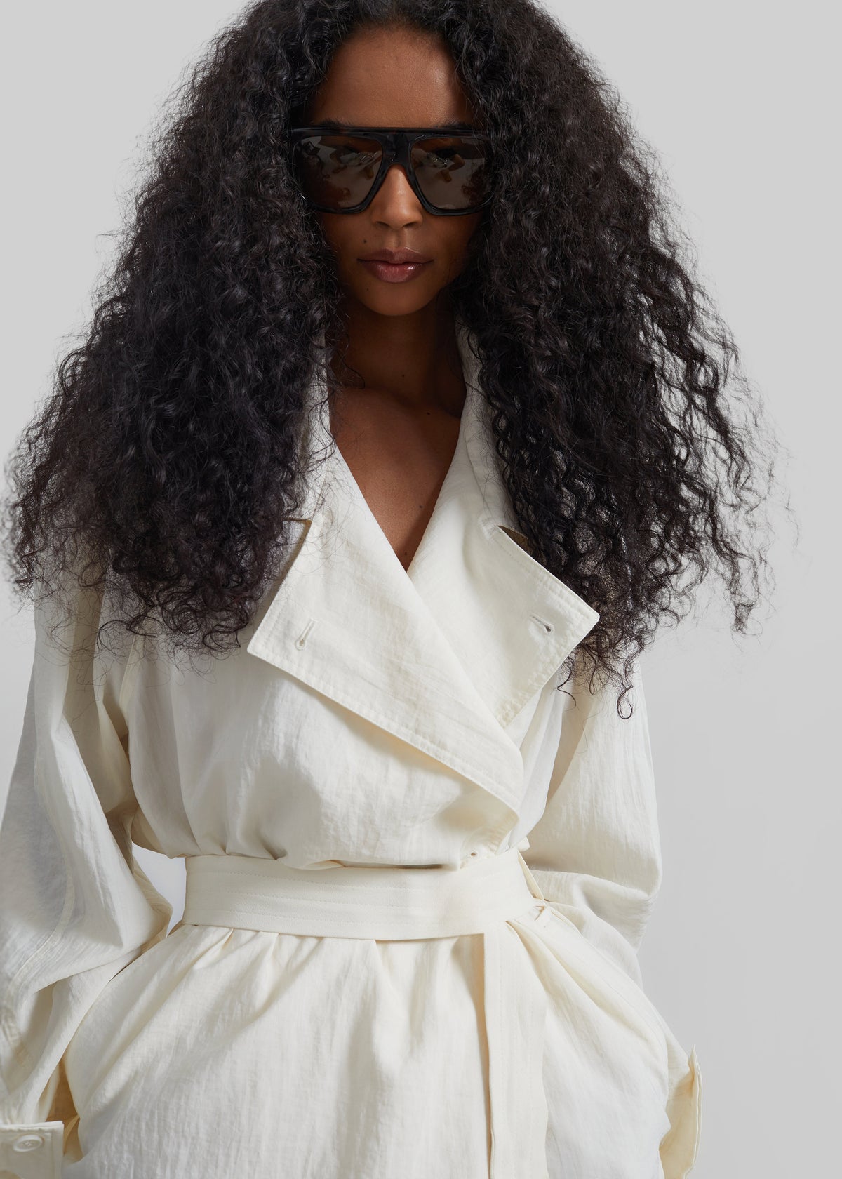 Trench Rosora transparent et fluide - Crème - 4