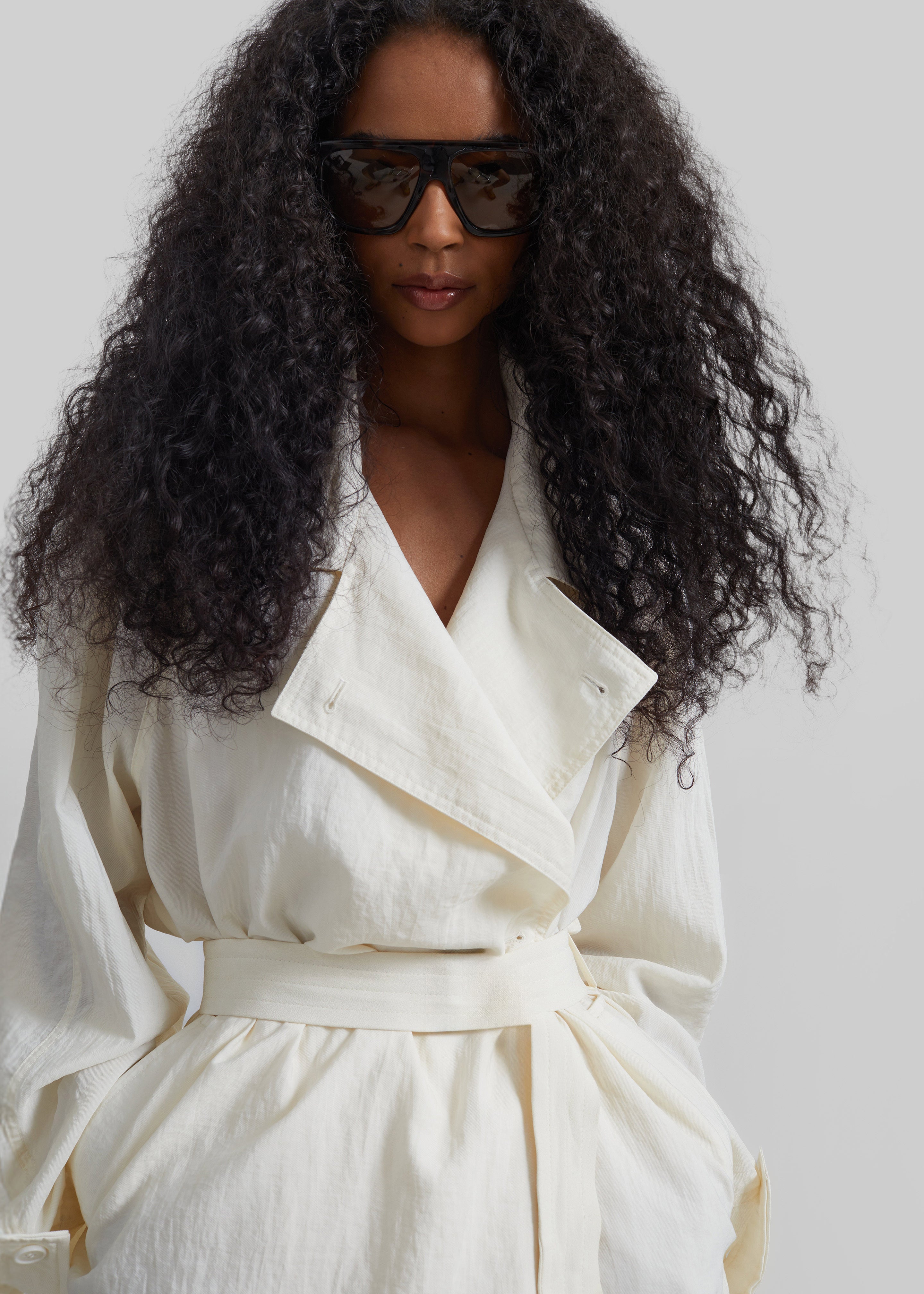 Trench Rosora transparent et fluide - Crème - 4
