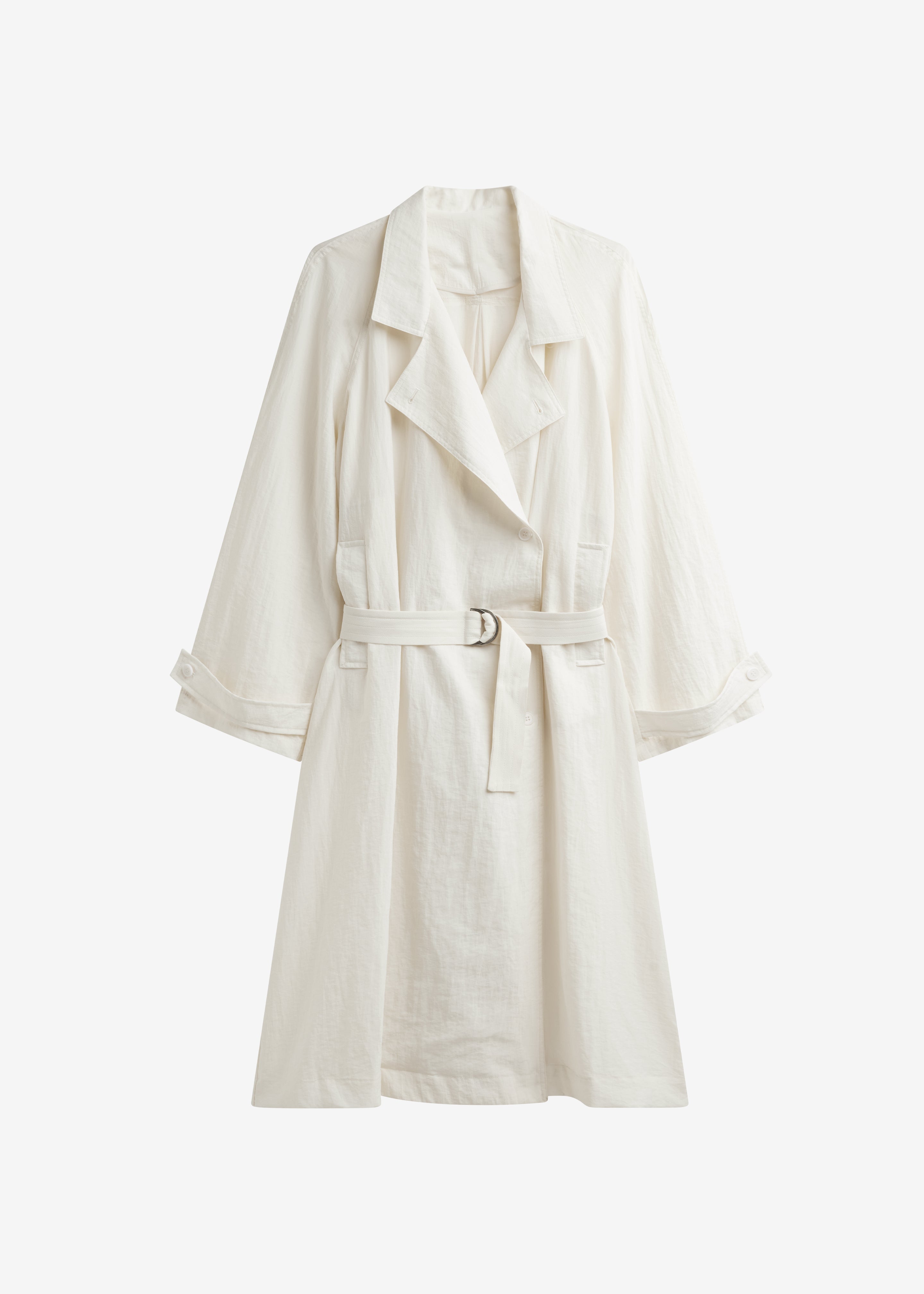 Rosora Sheer Fluid Trench Coat - Cream - 9