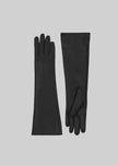 Rosvik Long Leather Gloves - Black