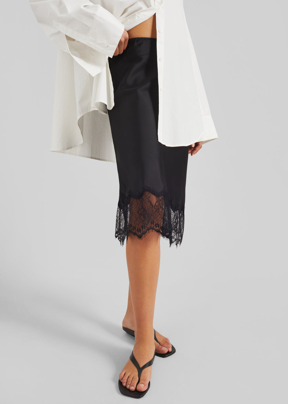 Rosyth Lace Midi Skirt - Black