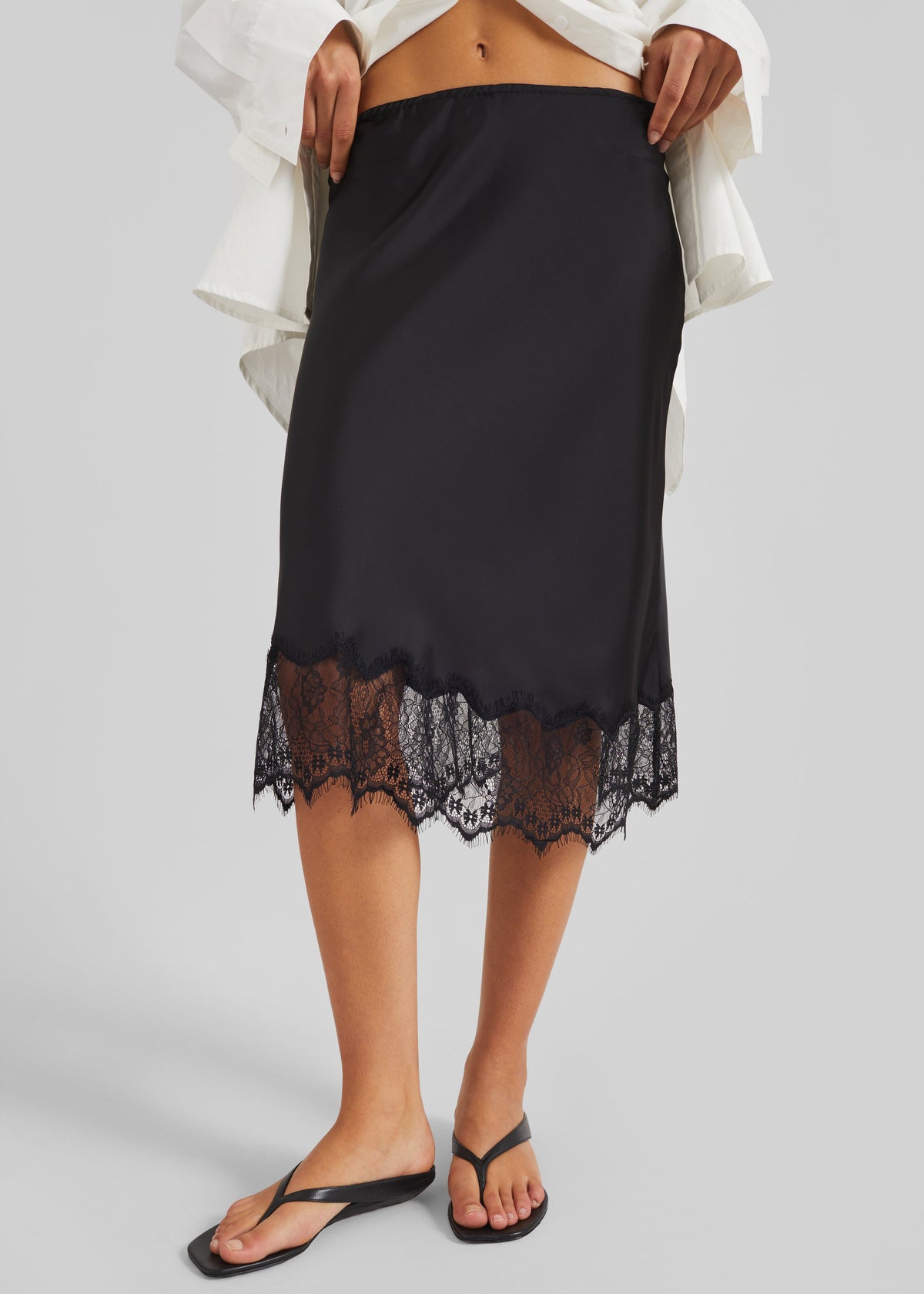 Rosyth Lace Midi Skirt - Black - 4