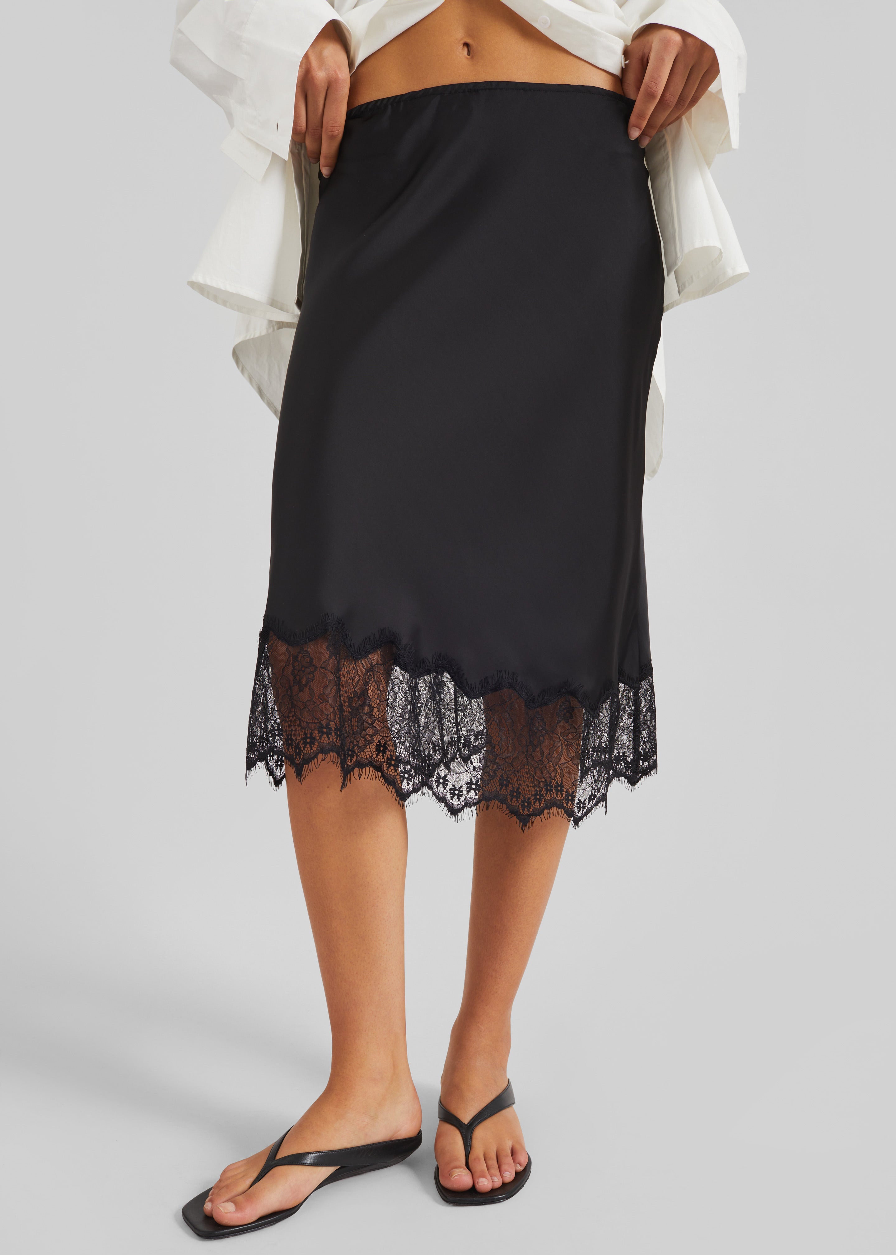 Rosyth Lace Midi Skirt - Black - 4
