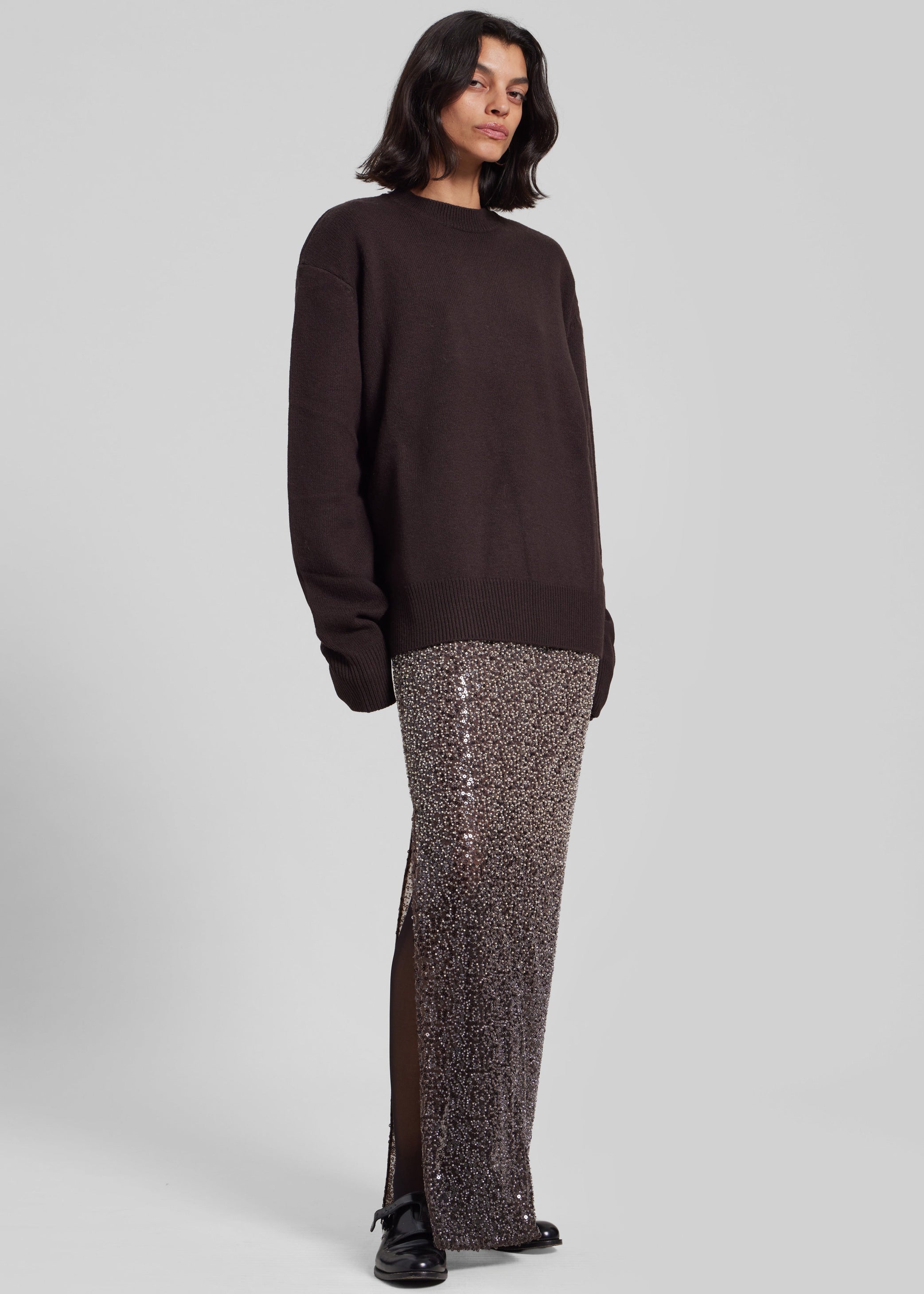 Shop the look image for Rotate Beaded Maxi Skirt - Nougat Comb