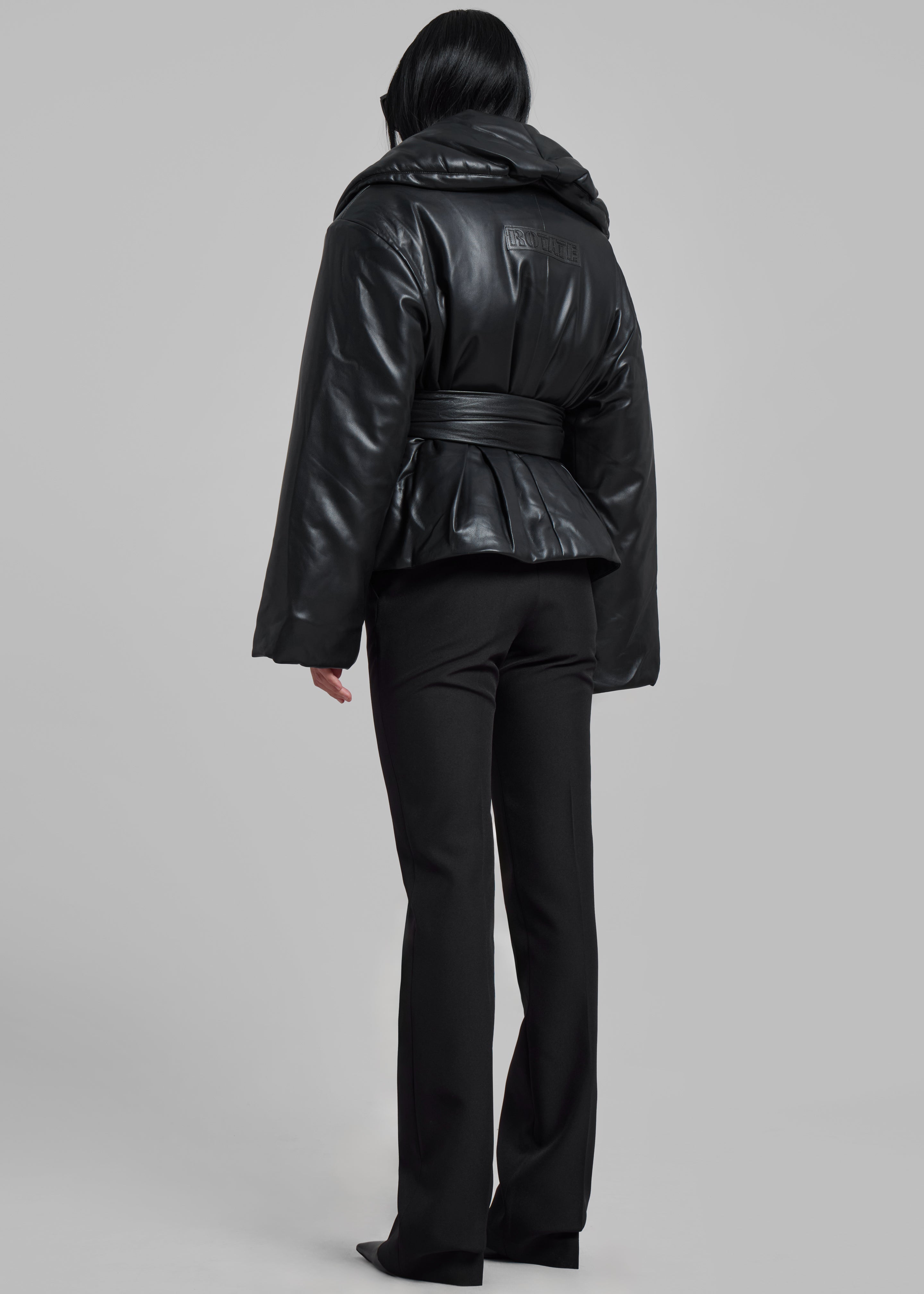 Rotate Belted Puffer Jacket - Black - 7