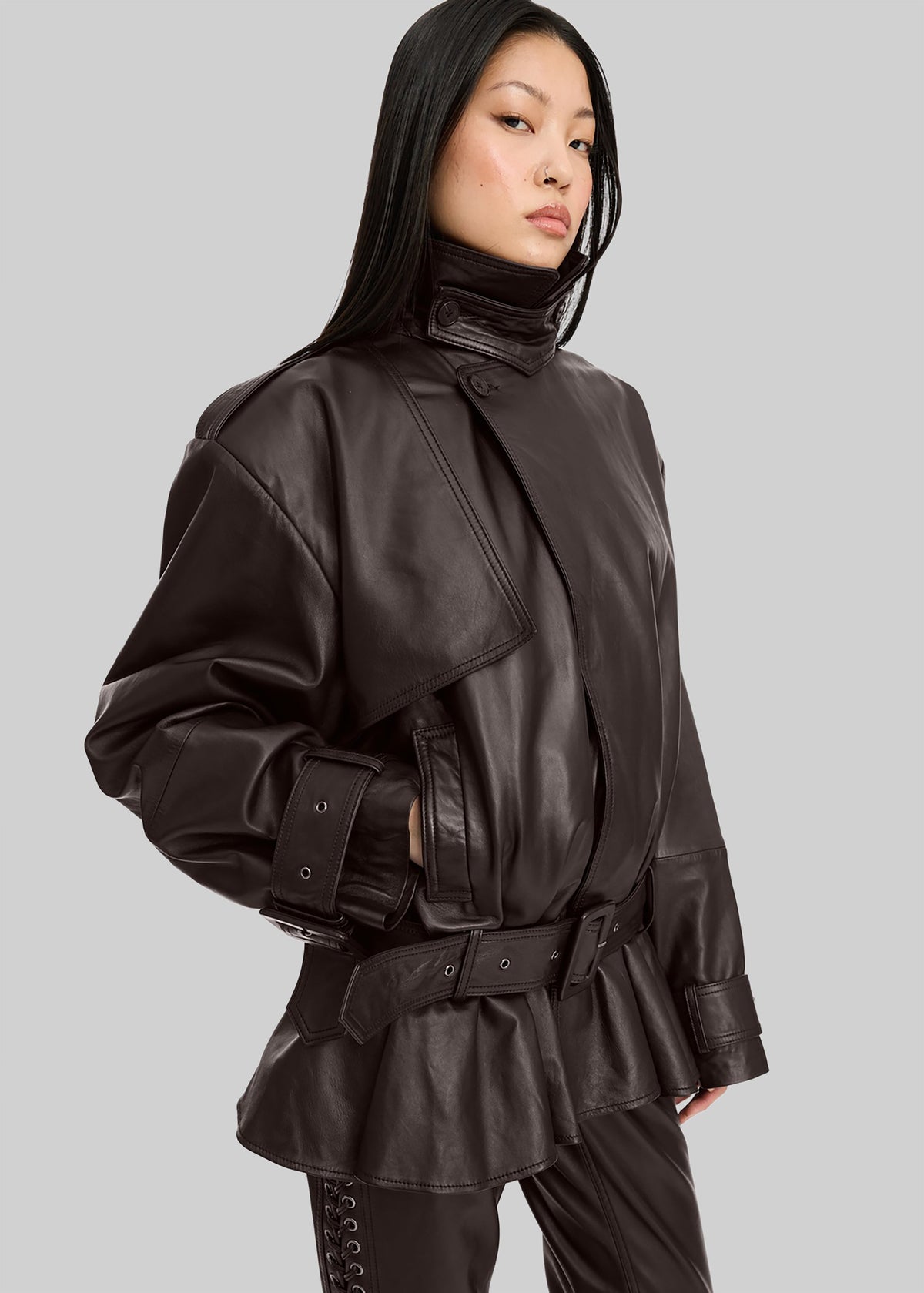 Rotate Biker Leather Jacket - Molé - 1