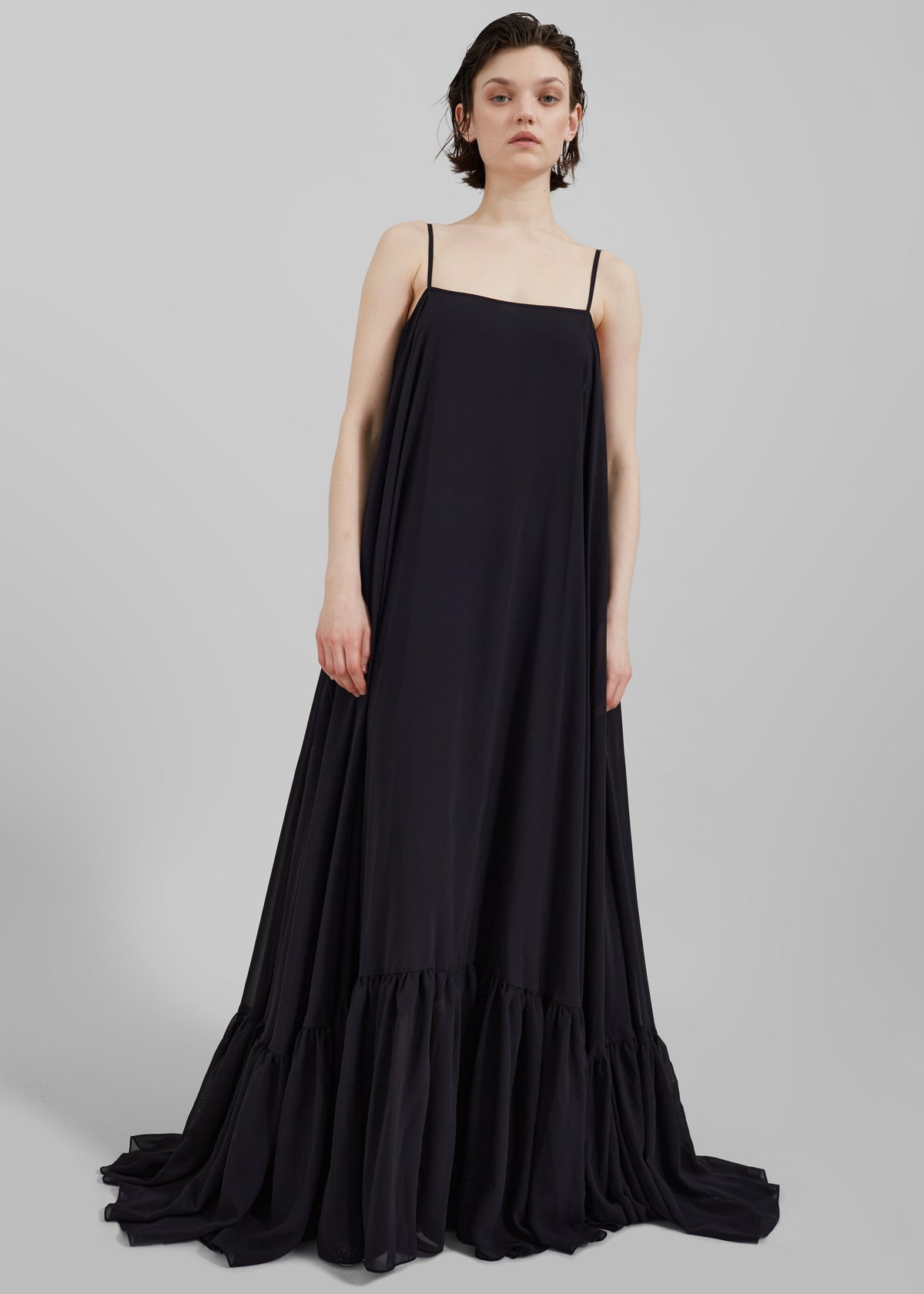 Rotate Chiffon Maxi Wide Dress - Black - 6