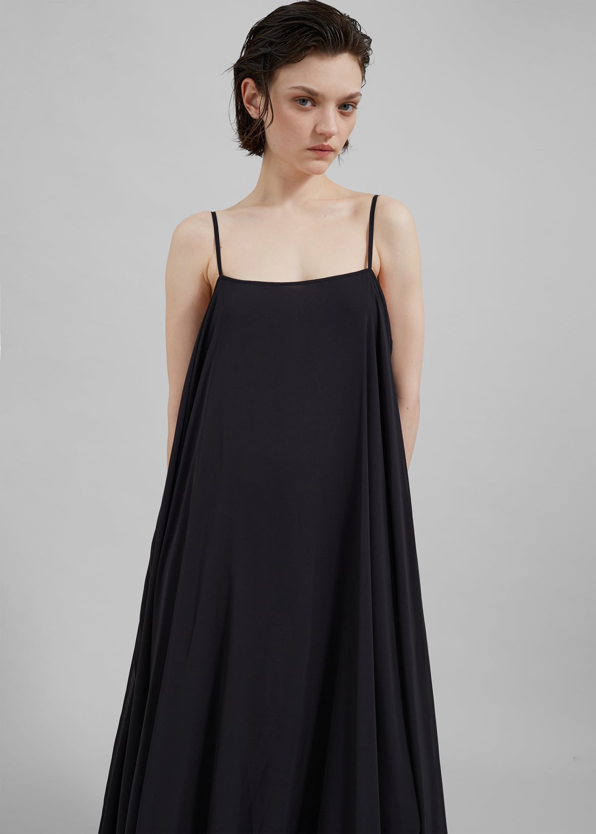 Rotate Chiffon Maxi Wide Dress - Black - 7