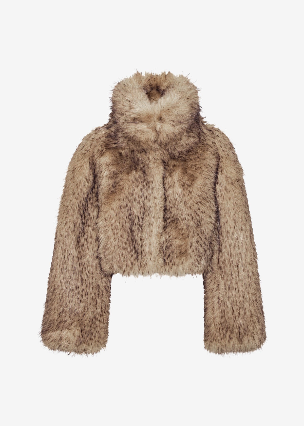 Rotate Faux Fur Crop Jacket - Nougat - 7