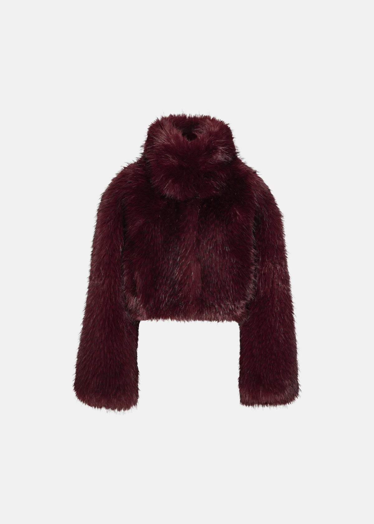 Rotate Faux Fur Crop Jacket - Zinfandel - 9